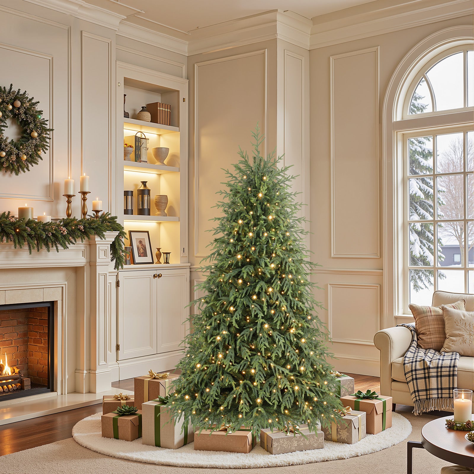 5ft Norfolk Pine Christmas Trees with 17 Modes Multi-Color Lights