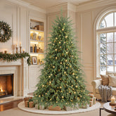 Pre-lit Norfolk Pine artificial Christmas tree with multi-color LED lights, available in 5 to 9 feet, by SHareconn