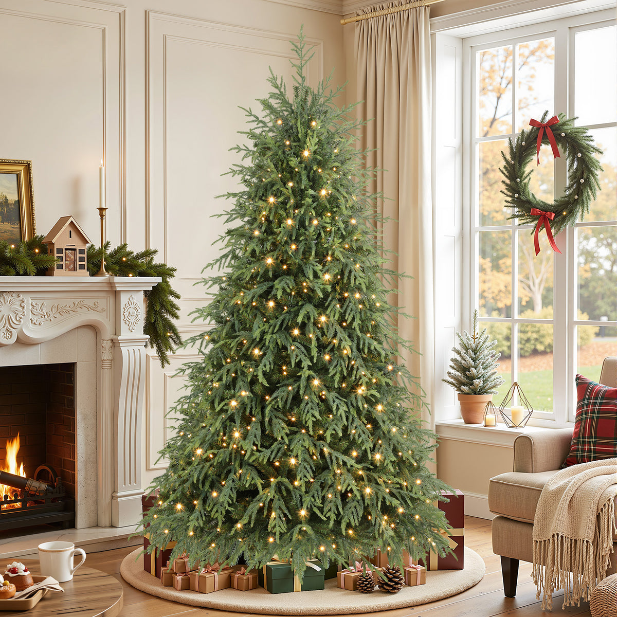 Norfolk Pine Christmas Trees with 17 Modes Multi-Color Lights