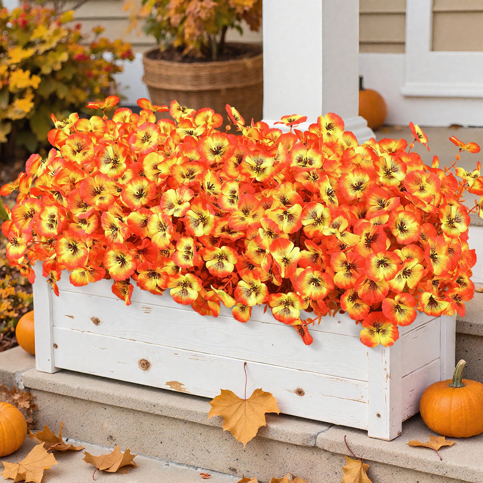 20 Bundles Outdoors Autumn Artificial FauxUV Resistant Realistic Big Pansies