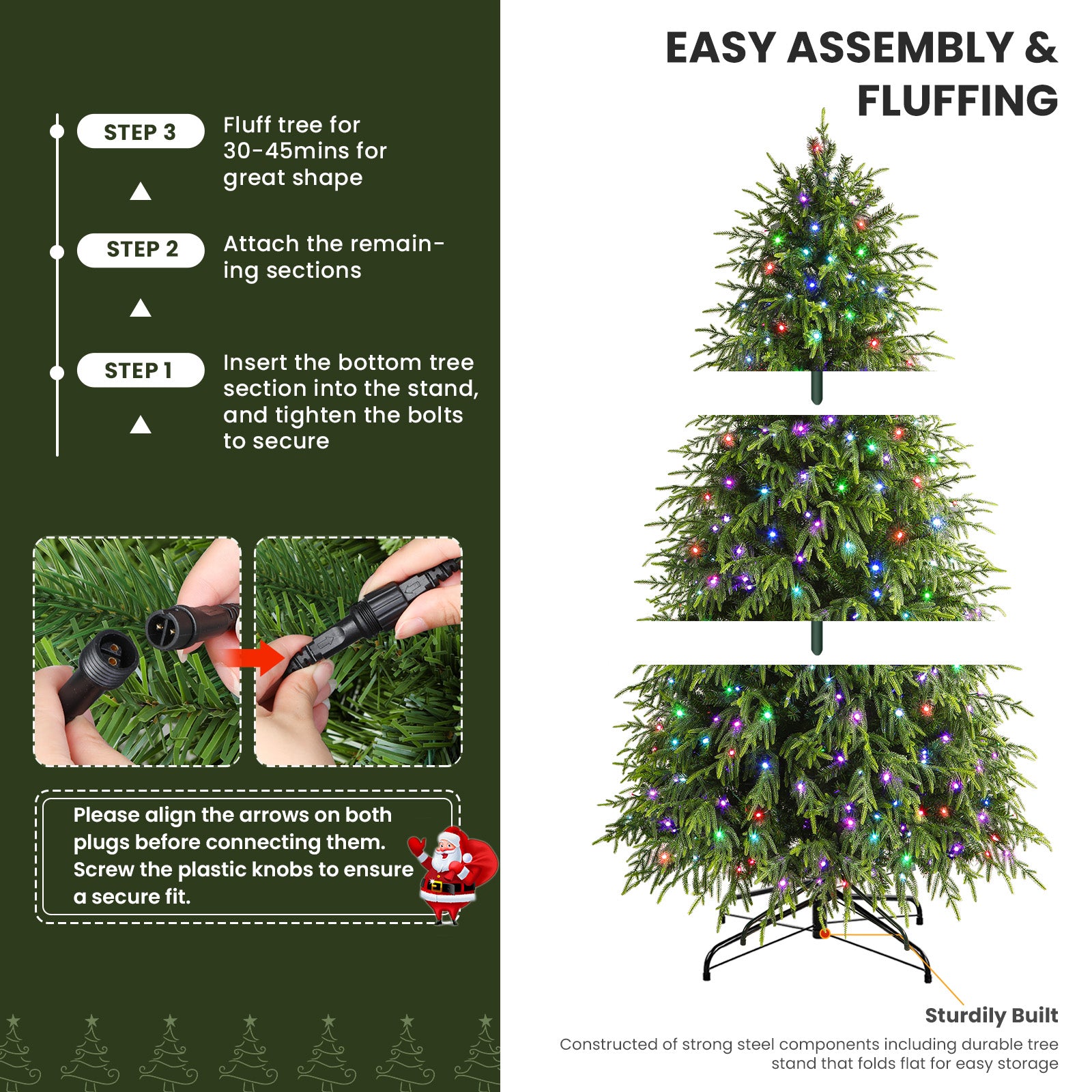 6ft Norfolk Pine Christmas Trees with RGB Lights
