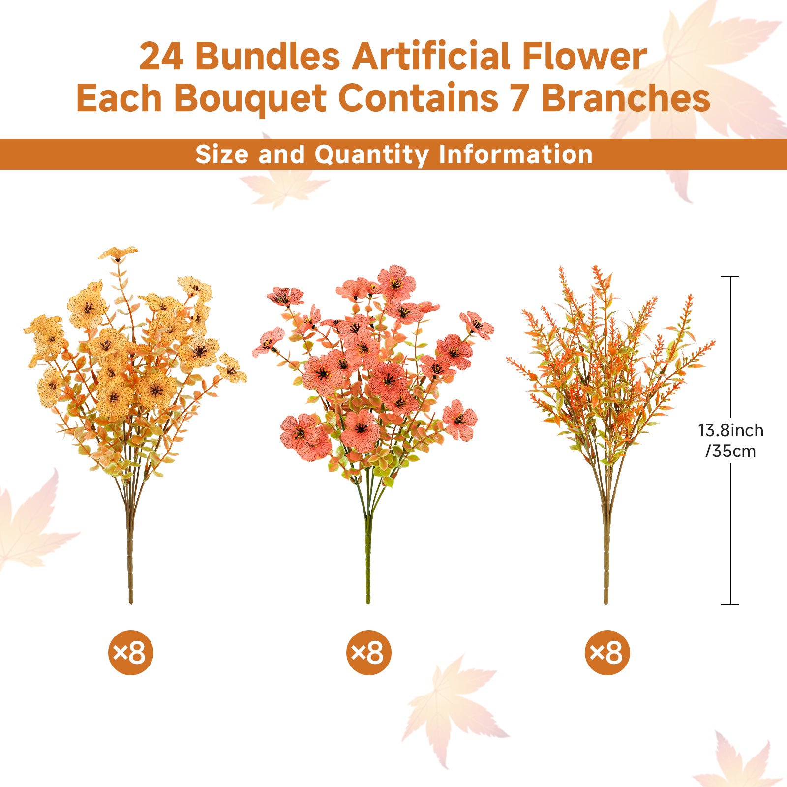 24 Bundles Autumn Outdoors Artificial Faux UV Resistant Violet & Eucalyptus & Lavender