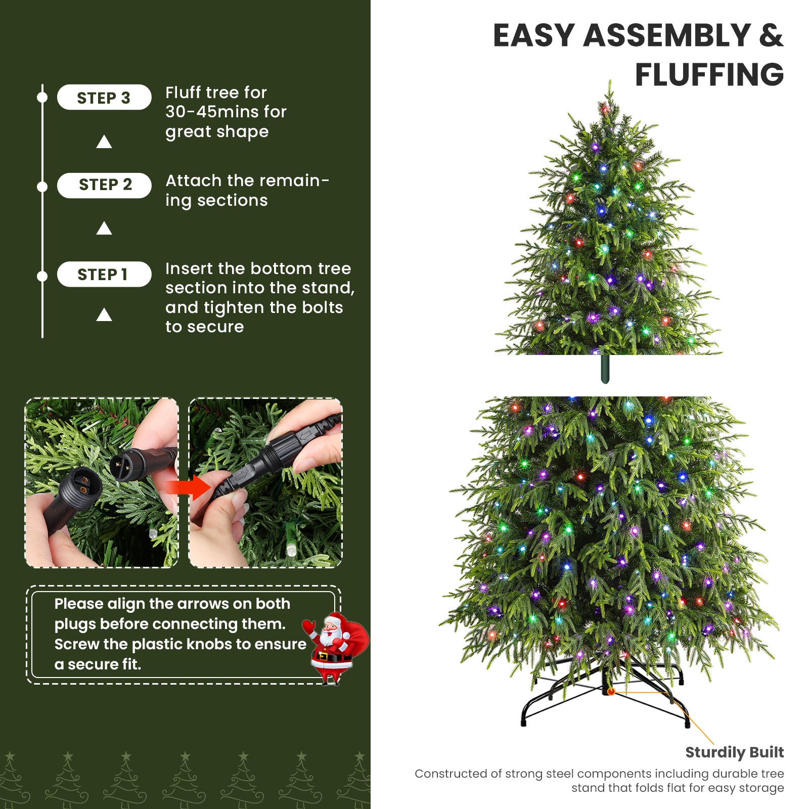 4ft Norfolk Pine Christmas Trees with RGB Lights