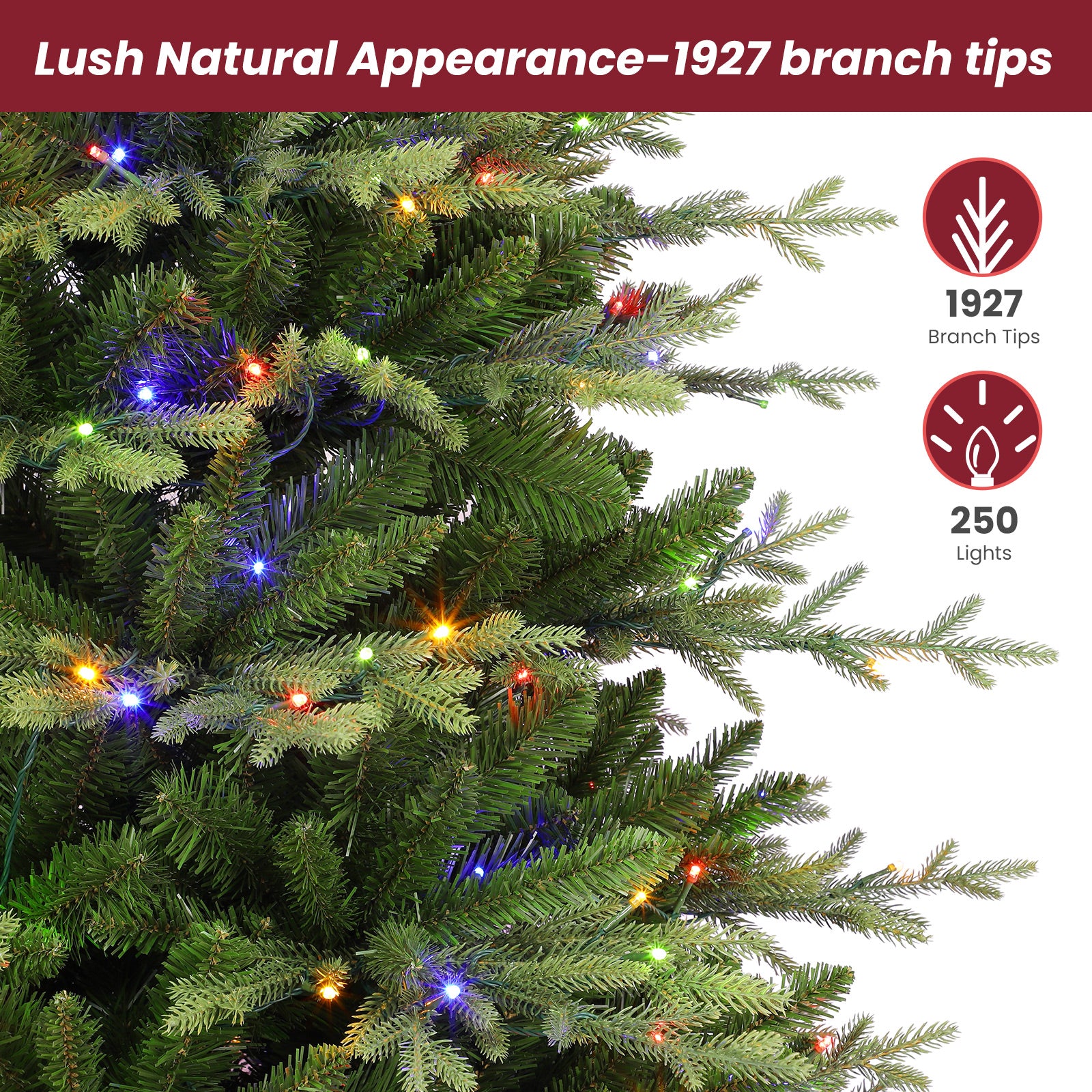 5.5ft Aspen Slim Noble Fir Christmas Trees with Multi Color Lights