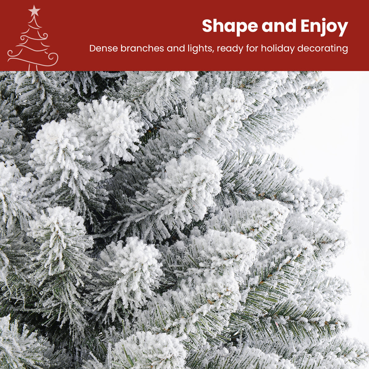 5ft White Flocked Spruce Artificial Christmas Trees with Multi-Color Lights