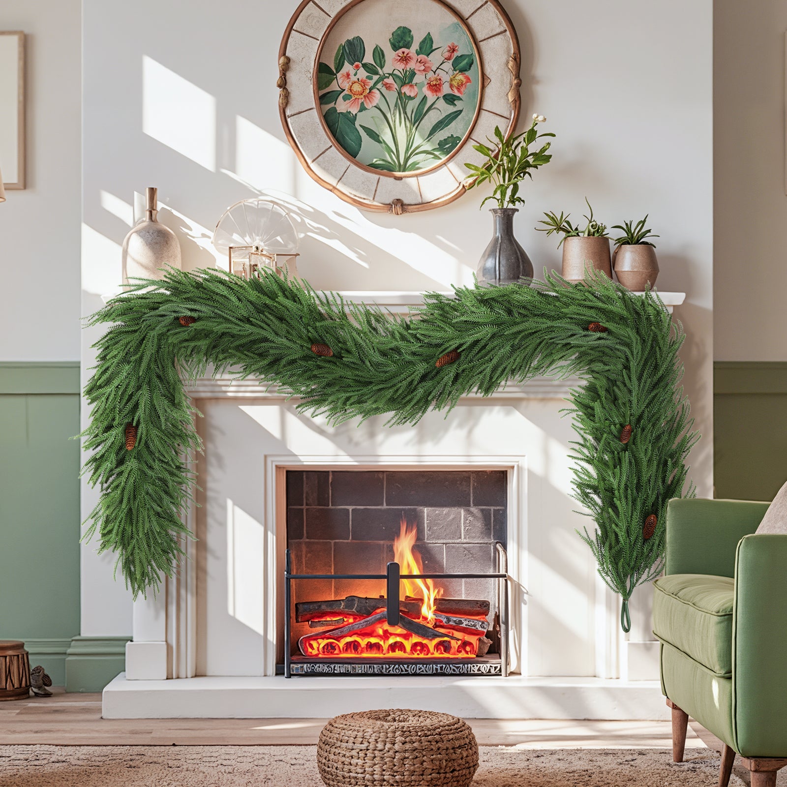 Norfolk Christmas Garland with Pinecone - SHareconn