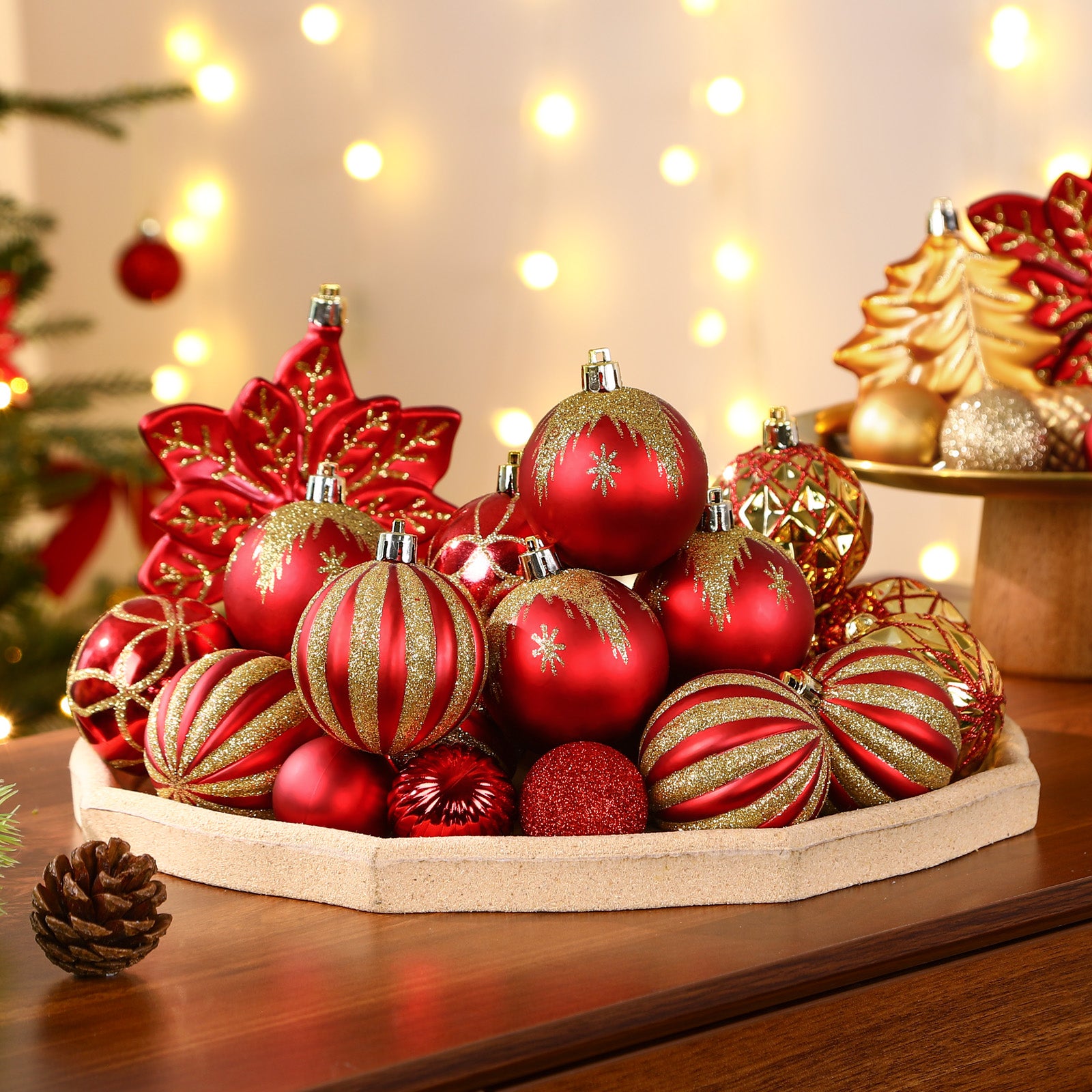 106 PCS Christmas Ball Ornaments Set Red & Gold