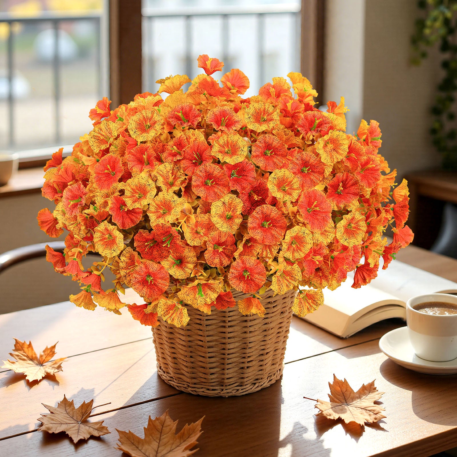 20 Bundles Outdoors Autumn UV Resistant Silk Colorful Morning Glory Realistic Faux Flowers