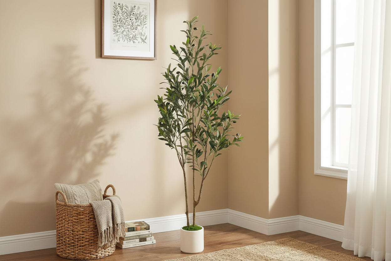 仿真橄榄树温馨室内场景