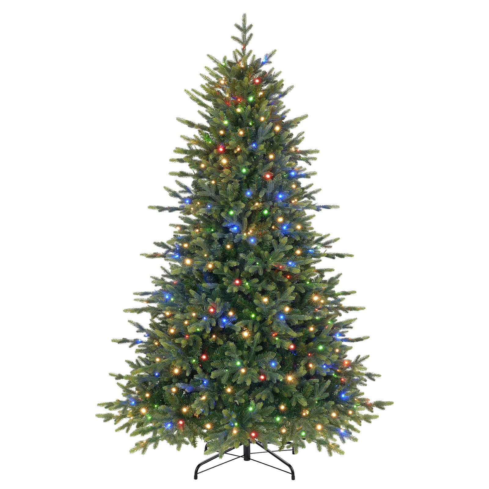 Twinkling Balsam Fir Pre-Lit Artificial Christmas Tree, 1792-5538 Branch Tips & 250-680 LED Lights, 17 Mode with Remote | 5/6/7/7.5/8/9FT