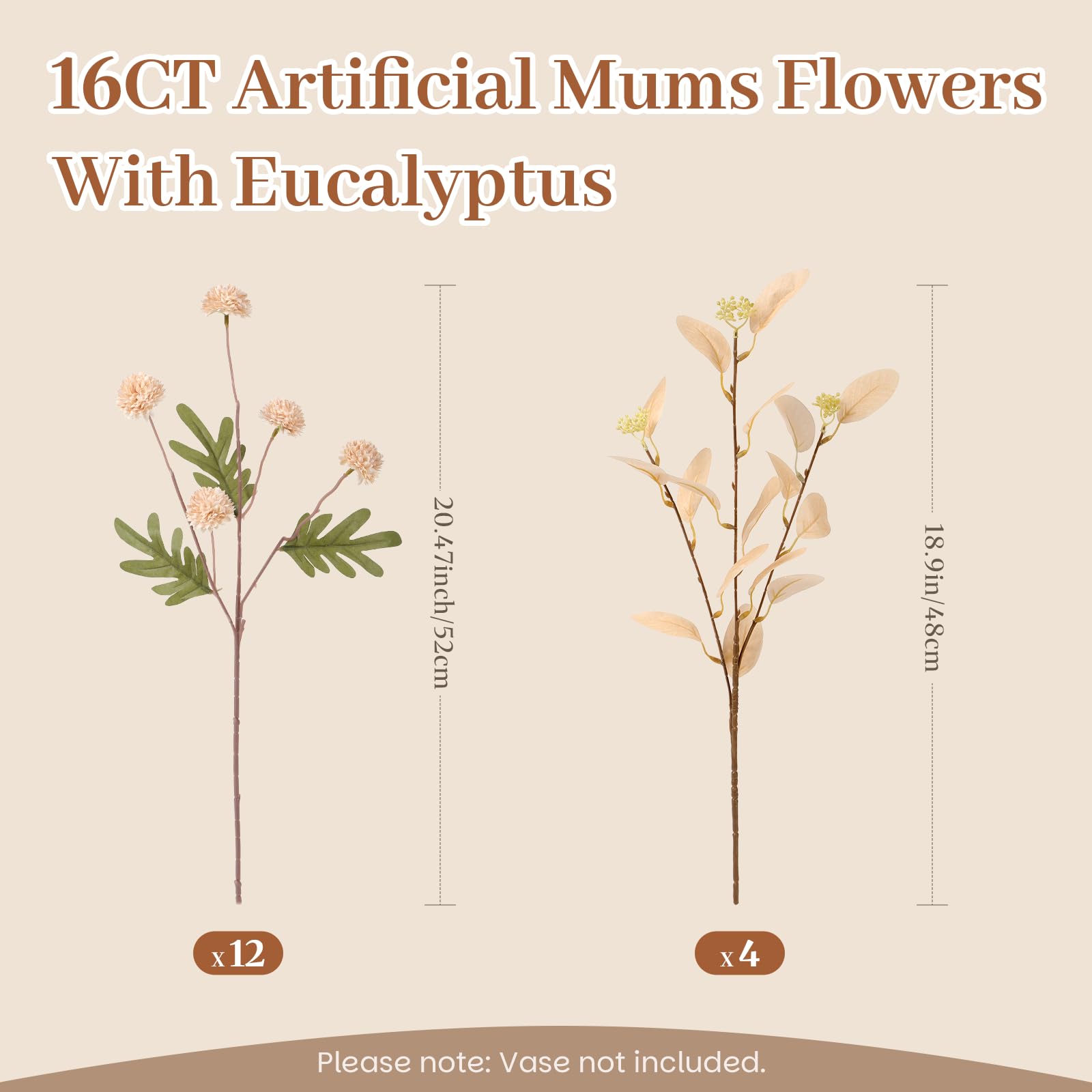 Artificial Pompon Chrysanthemum-Beige,16PCS/32PCS - SHareconn