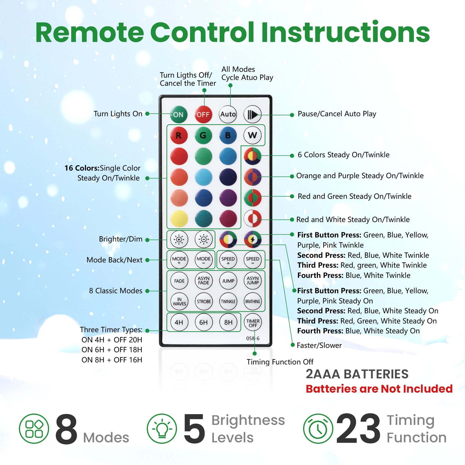 6ft Prelit Artificial Realistic Christmas Tree with RGB Lights and Remote