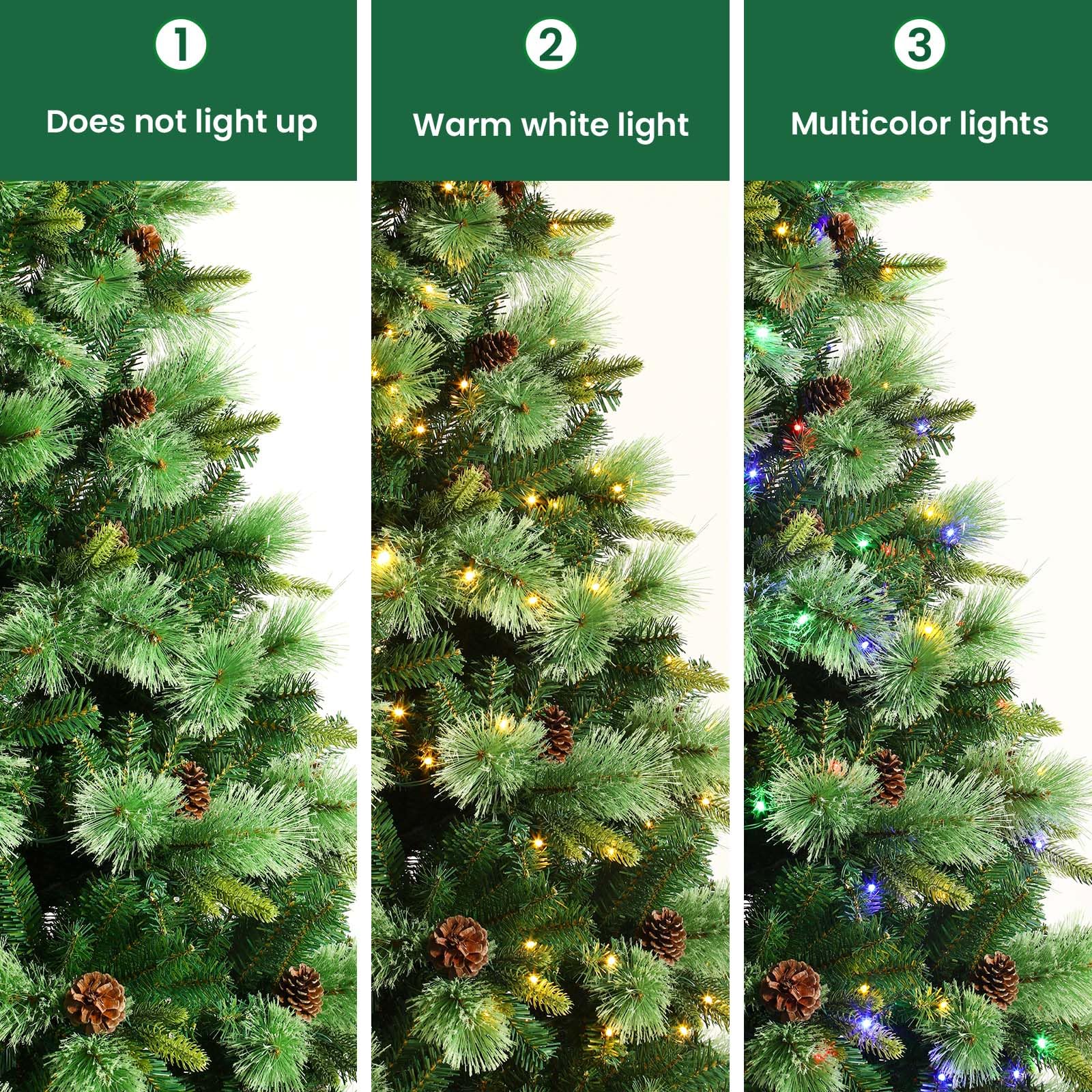 7.5ft Prelit Multi-Color Lights Carolina Pine Artificial Christmas Trees with Remote - SHareconn