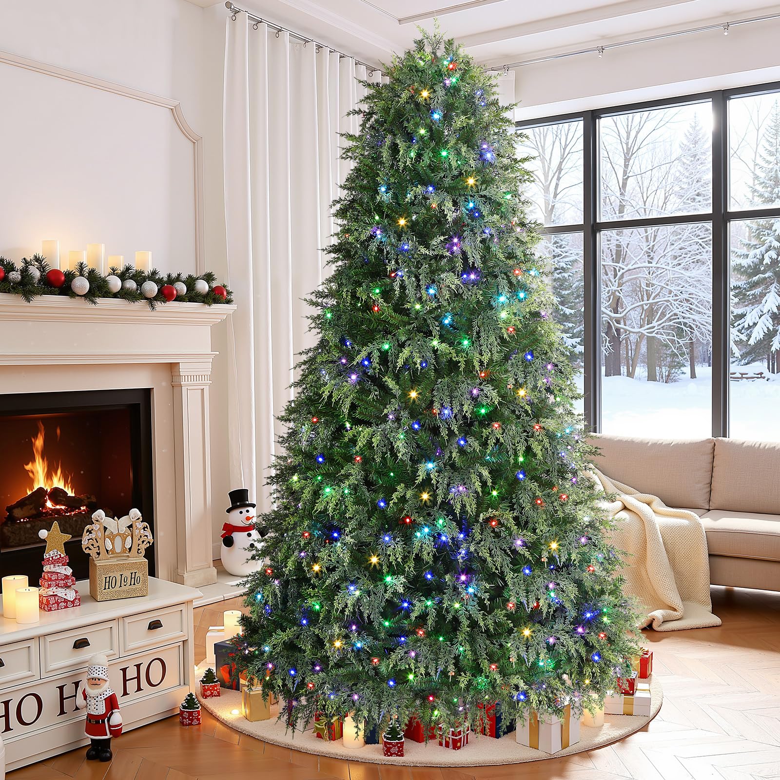 Cedar Cypress Artificial Christmas Tree with RGB Lights 106 Lights Modes