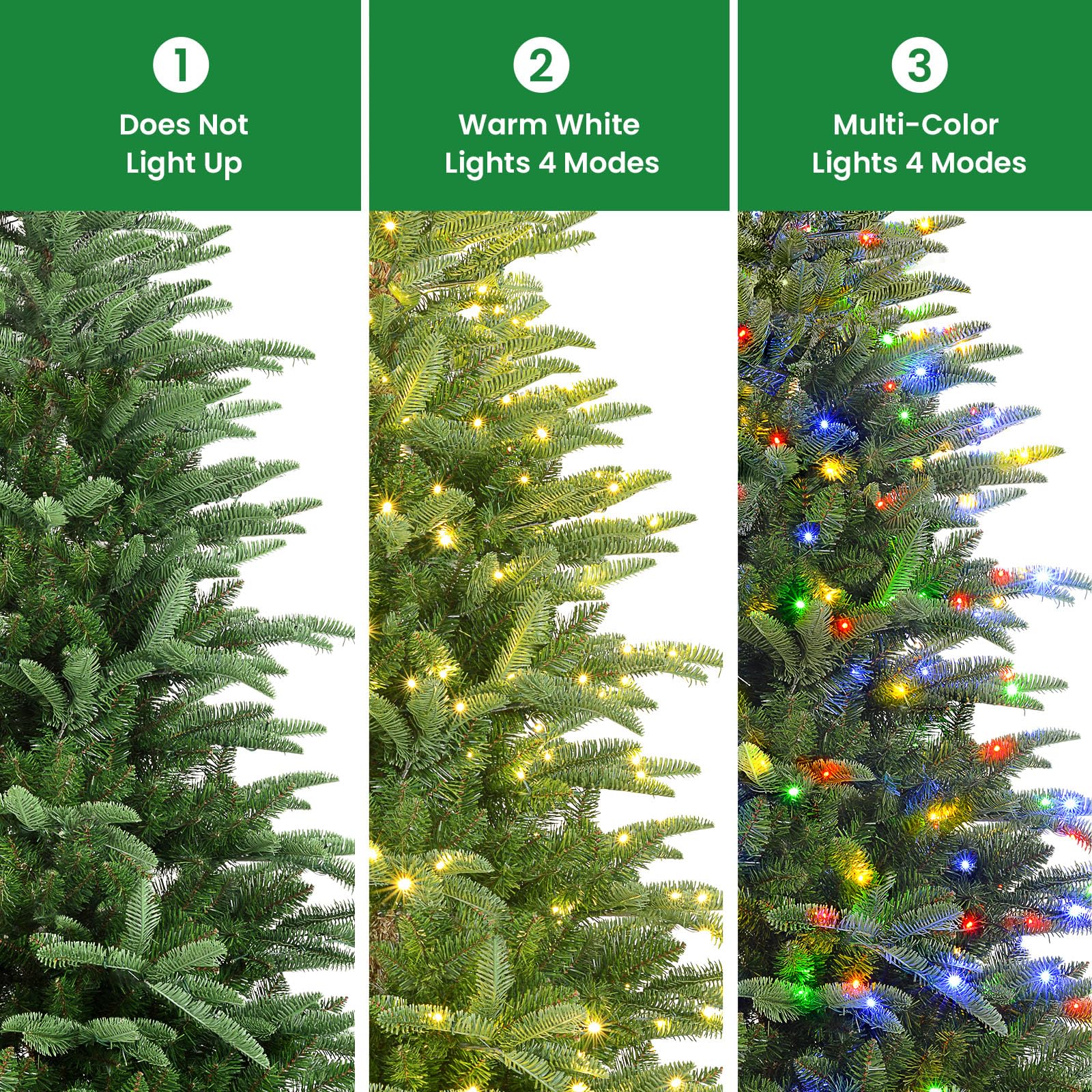 6ft Prelit Artificial Realistic Christmas Tree with RGB Lights and Remote