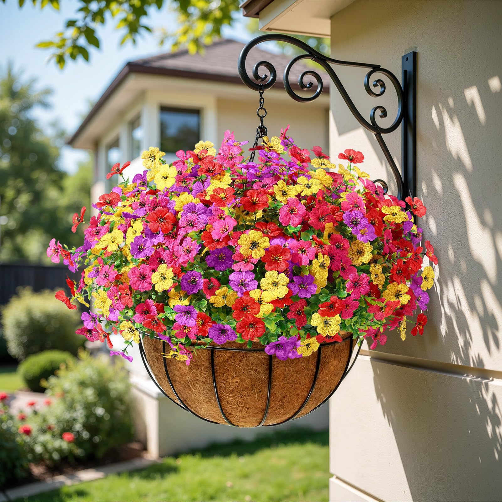 24 Bundles Artificial Faux Flowers Eucalyptus Violets(Mix 4 Colors) - SHareconn