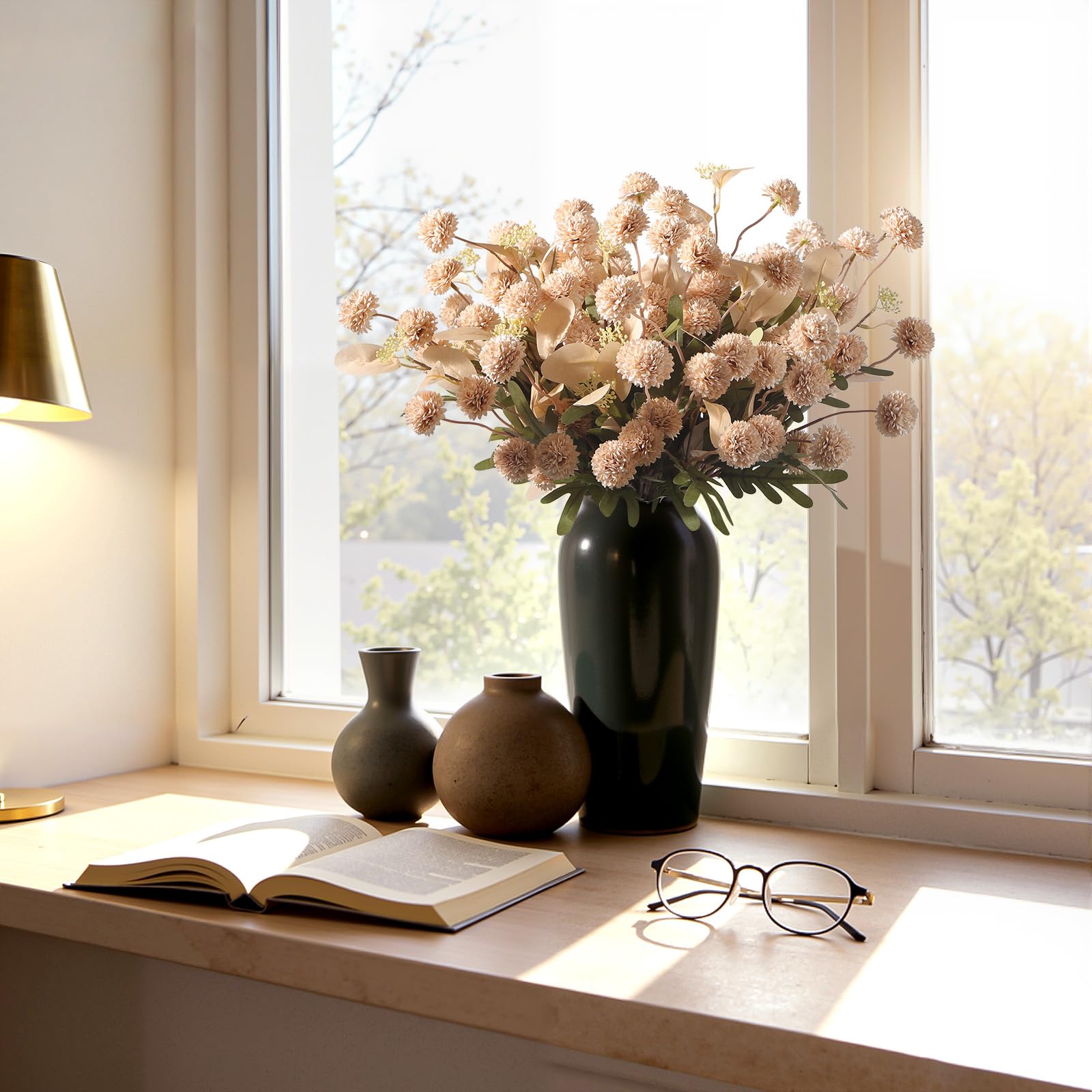 Artificial Pompon Chrysanthemum-Beige,16PCS/32PCS - SHareconn