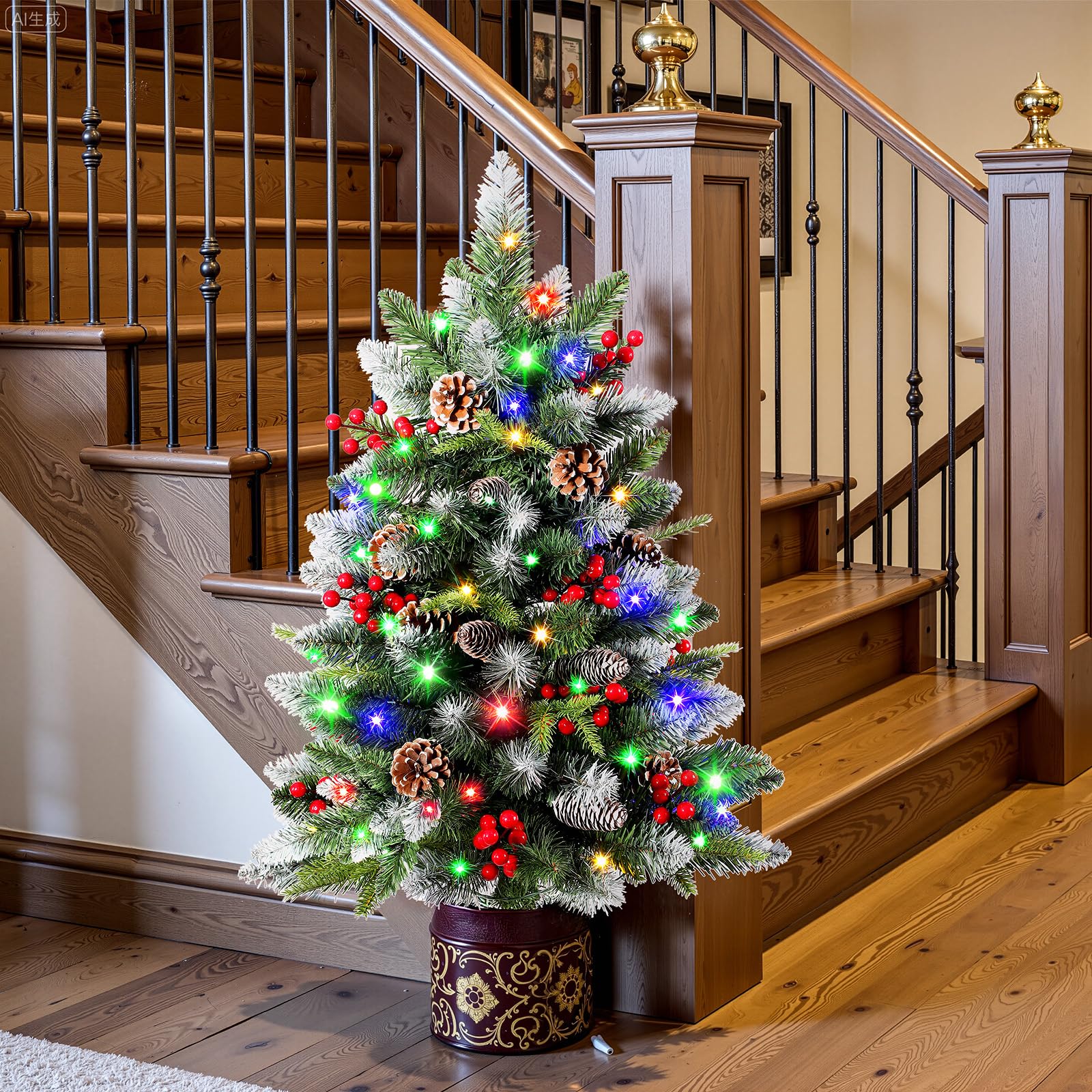 24.5 Inch Lighted Outdoor Christmas Tree with Remote
