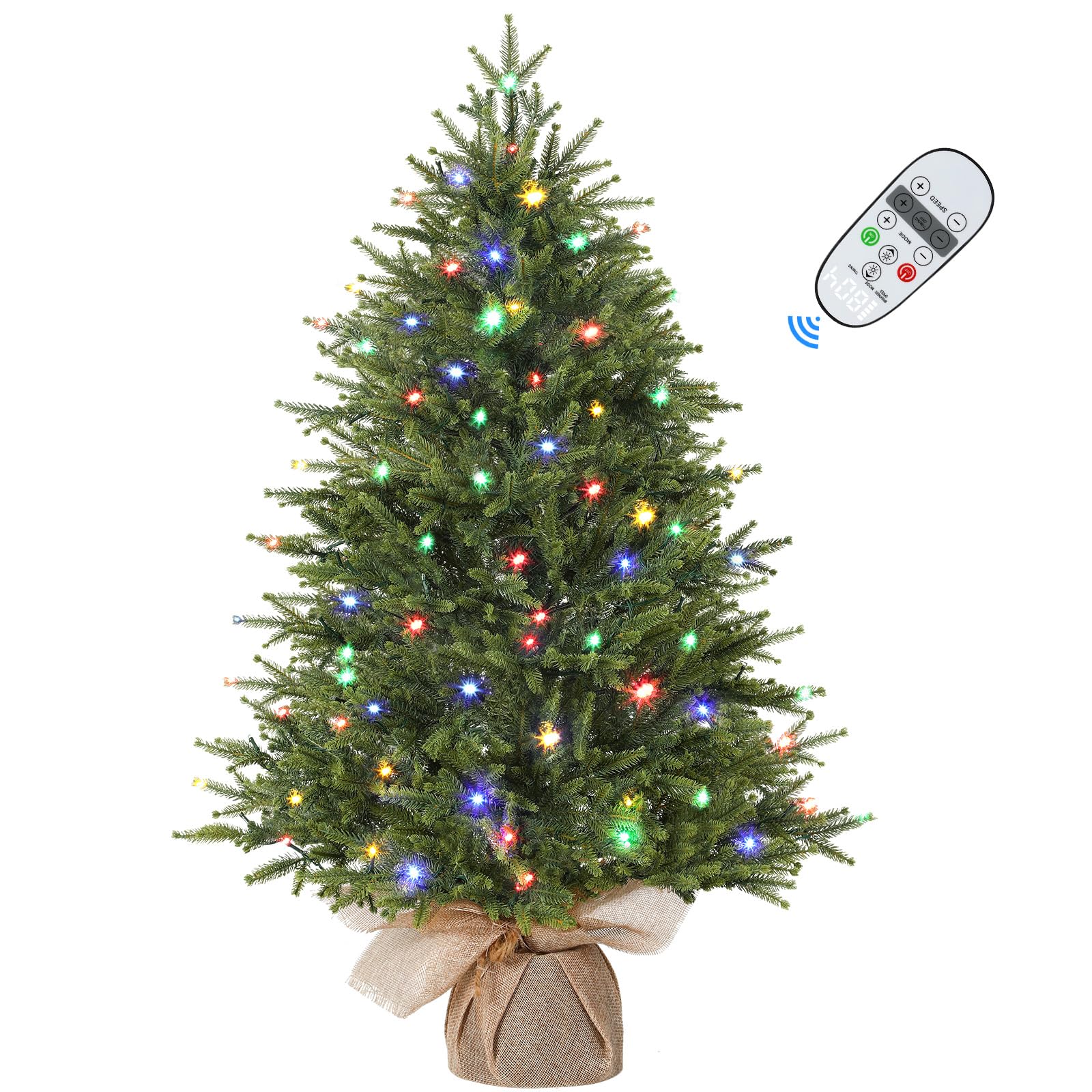 3ft Prelit Artificial Small Mini Christmas Tree with Color LED Lights - SHareconn