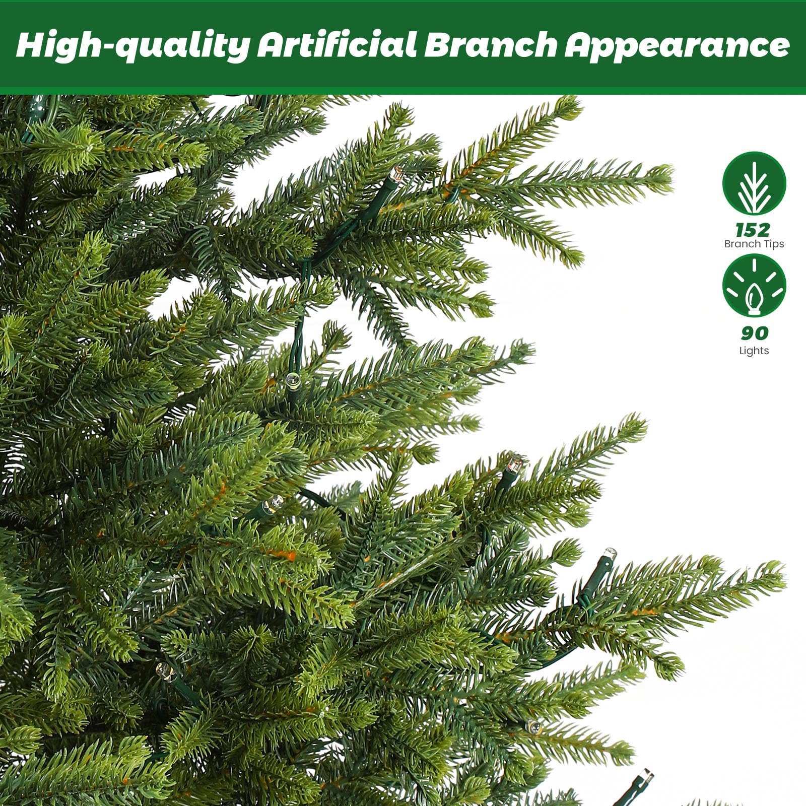 3ft Prelit Artificial Small Mini Christmas Tree with Color LED Lights - SHareconn