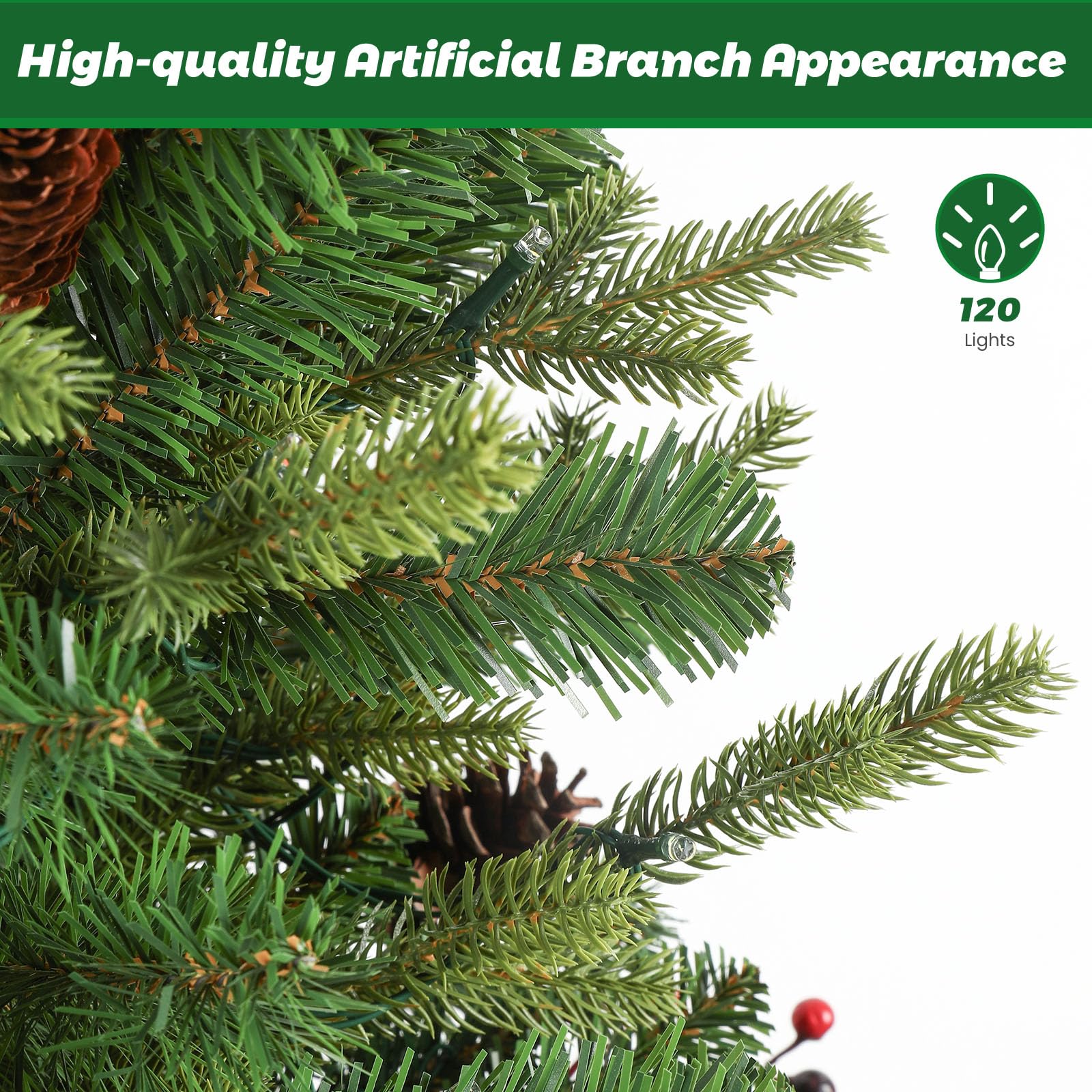 4ft Pre-lit Colored LED Changing Lights Artificial Christmas Tree Mini Entrance Christmas Tree with Remote-2 Packs - SHareconn