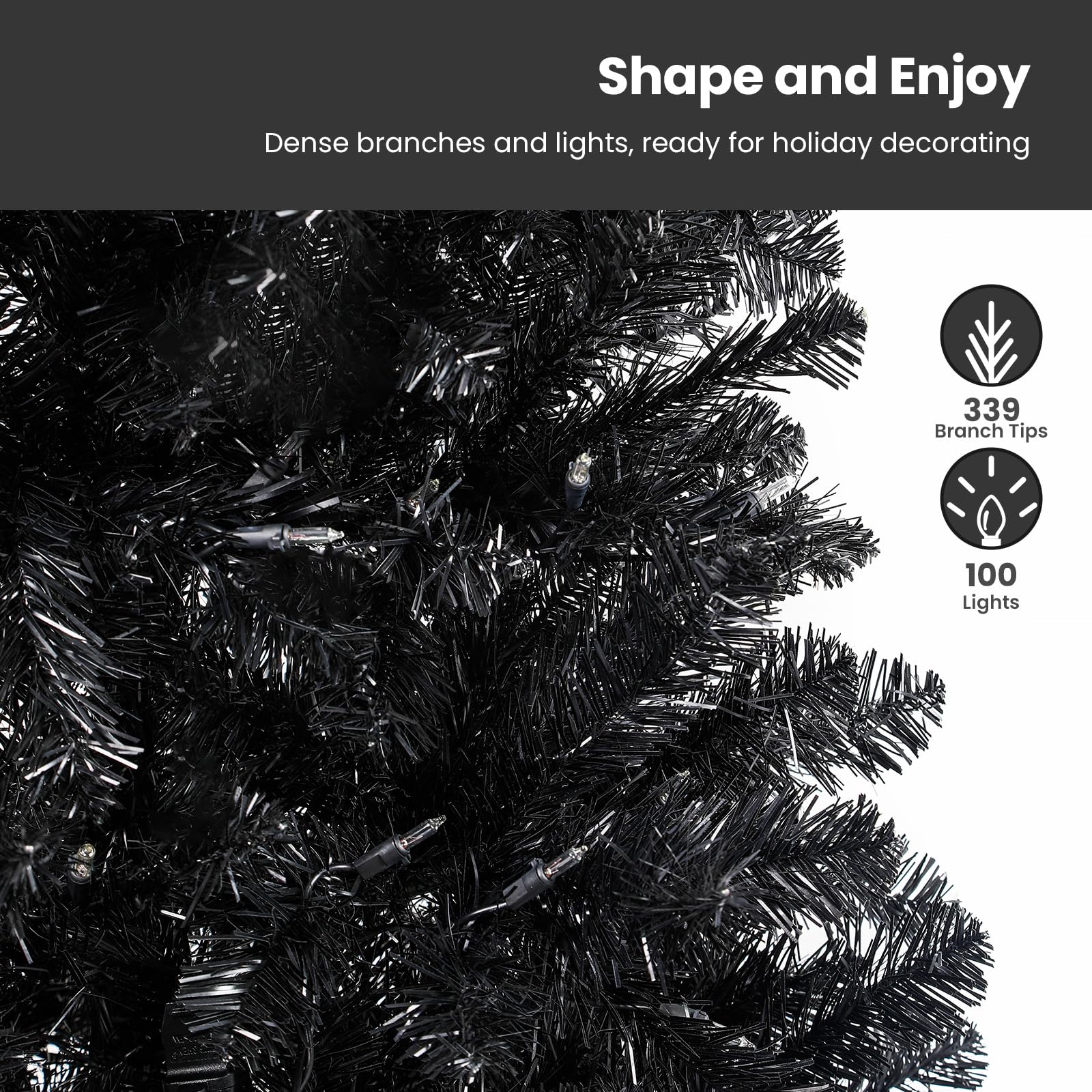 4ft Prelit Warm White Lights Premium Artificial Hinged Christmas Tree - SHareconn