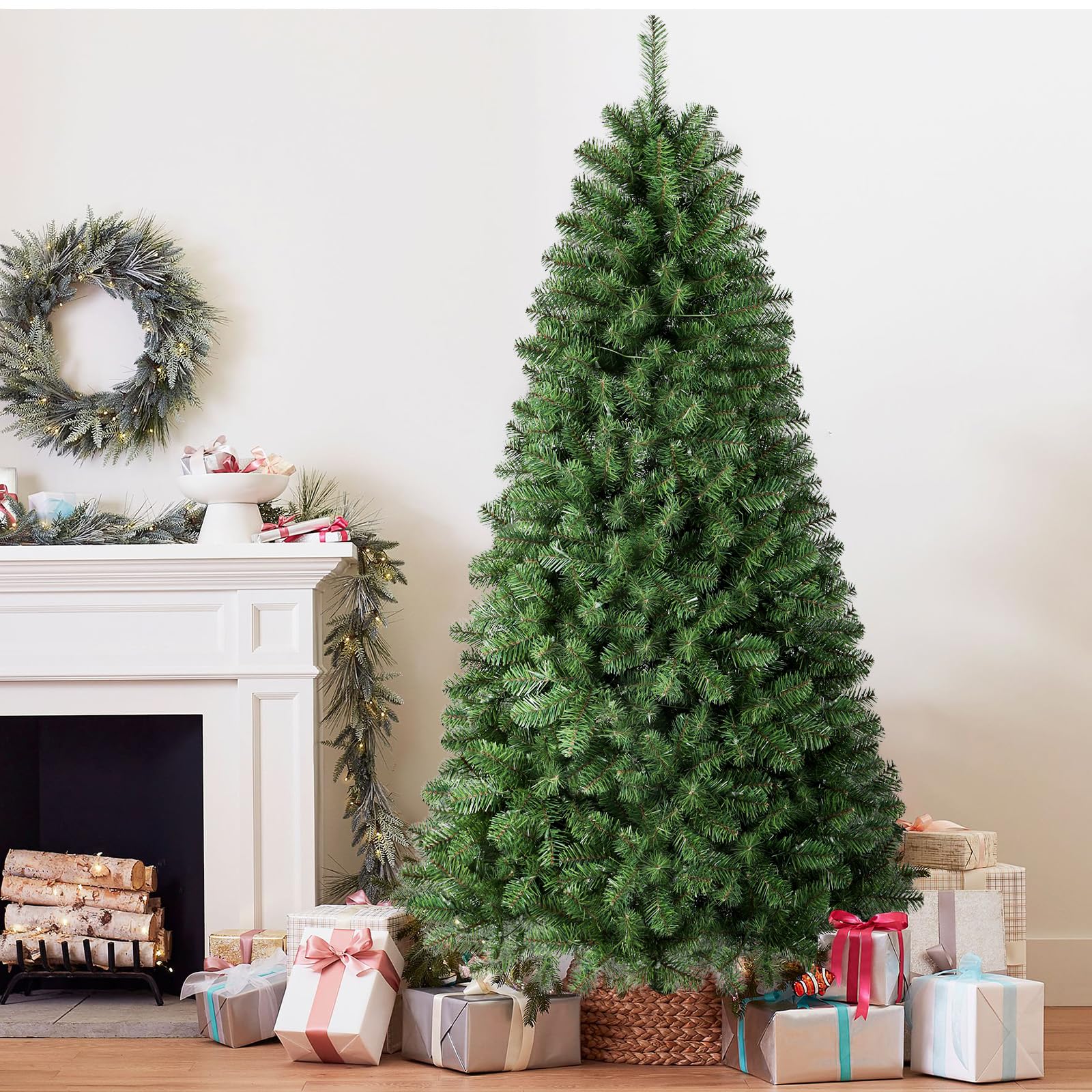 Prelit Premium Artificial Warm White Lights Hinged Christmas Tree - SHareconn