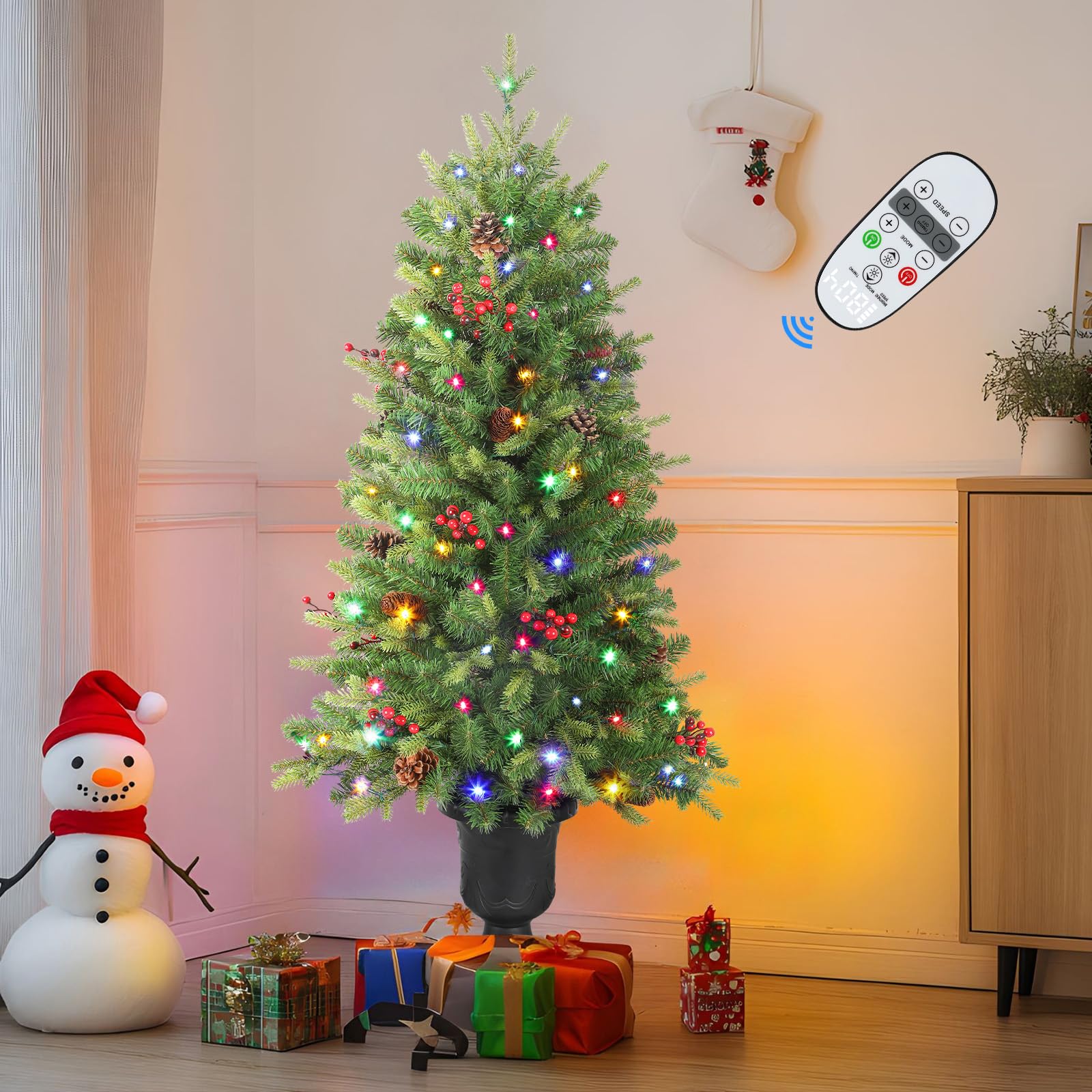 4ft Prelit Artificial Christmas Tree Mini Entrances Tree - SHareconn