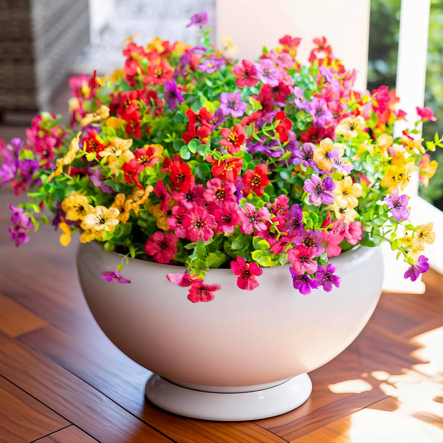 24 Bundles Artificial Faux Flowers Eucalyptus Violets(Mix 4 Colors) - SHareconn