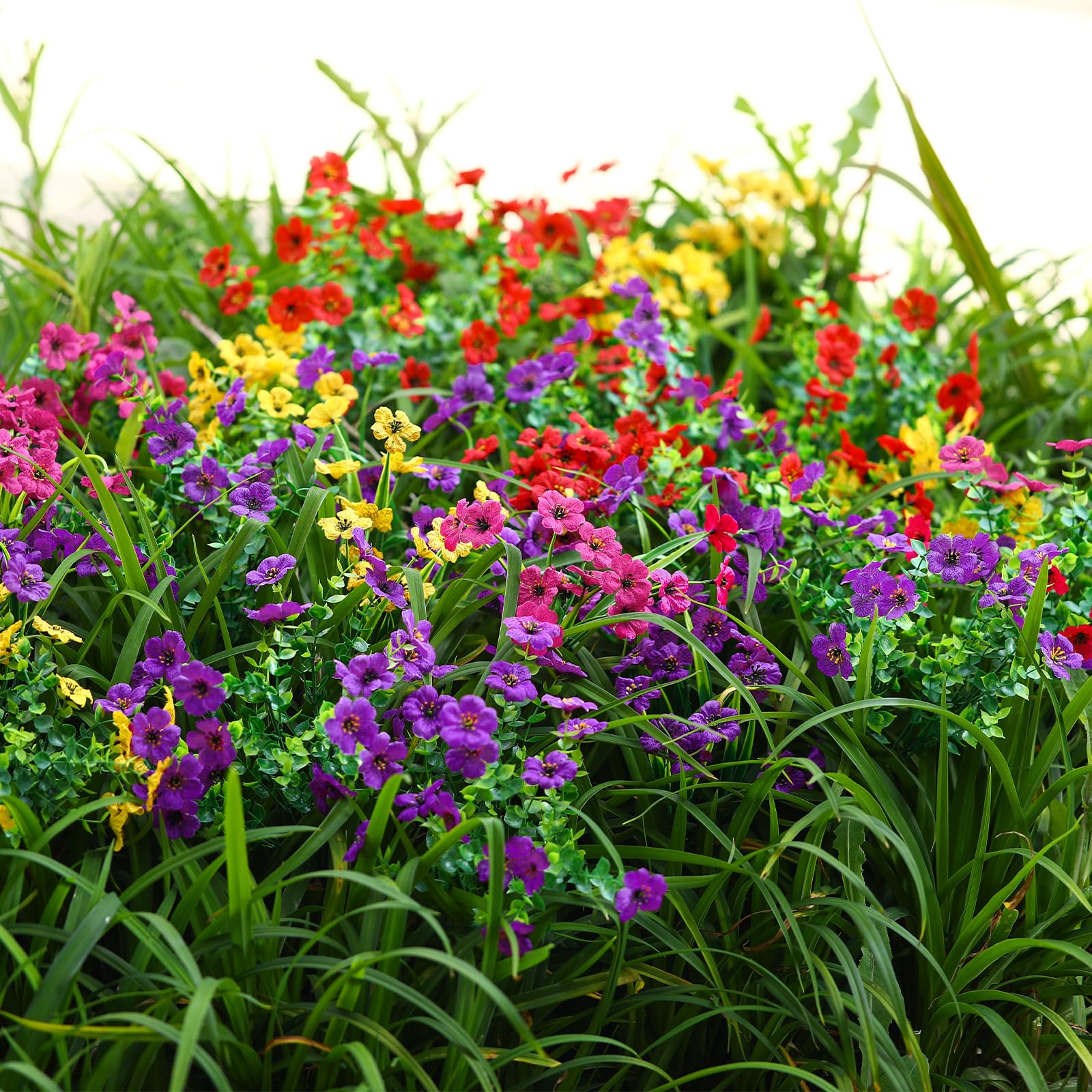 24 Bundles Artificial Faux Flowers Eucalyptus Violets(Mix 4 Colors) - SHareconn