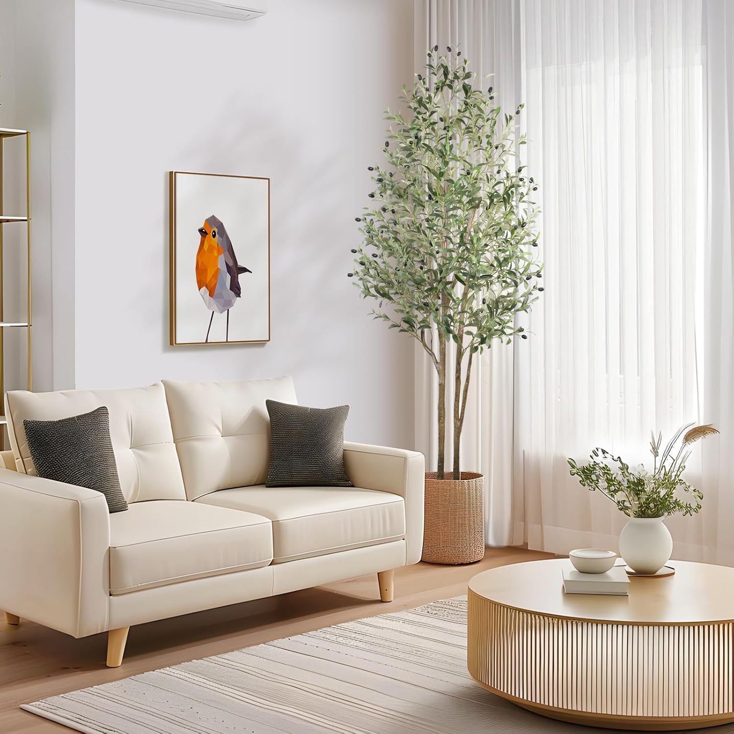 Artificial Olive Tree Faux Silk Plan Lifelike Fruits,4-6 FT - SHareconn