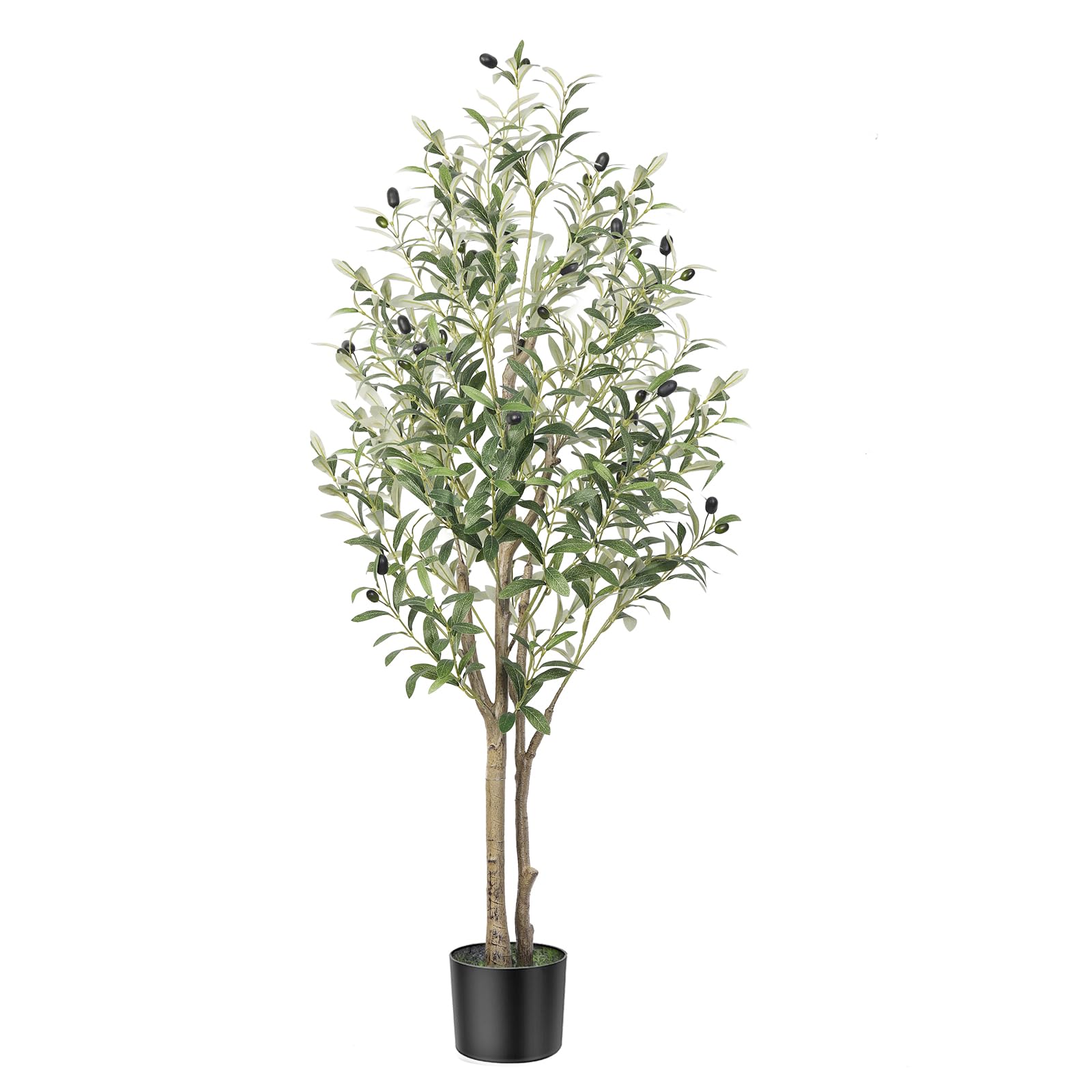 4FT(36" in) Artificial Olive Tree Indoor Fake Olive Tree with Natural Wood Trunk & Lifelike Fruits - SHareconn