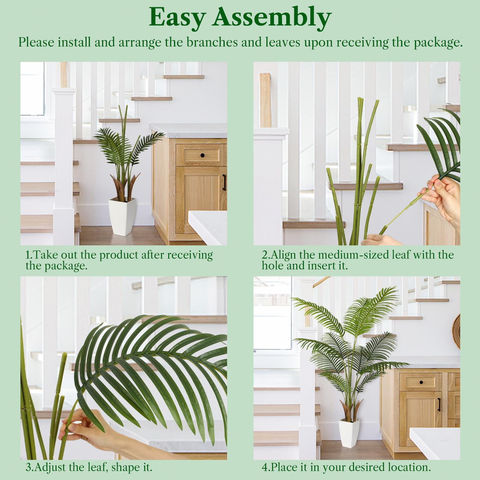 5ft Artificial Palm Tree with White Planter - SHareconn