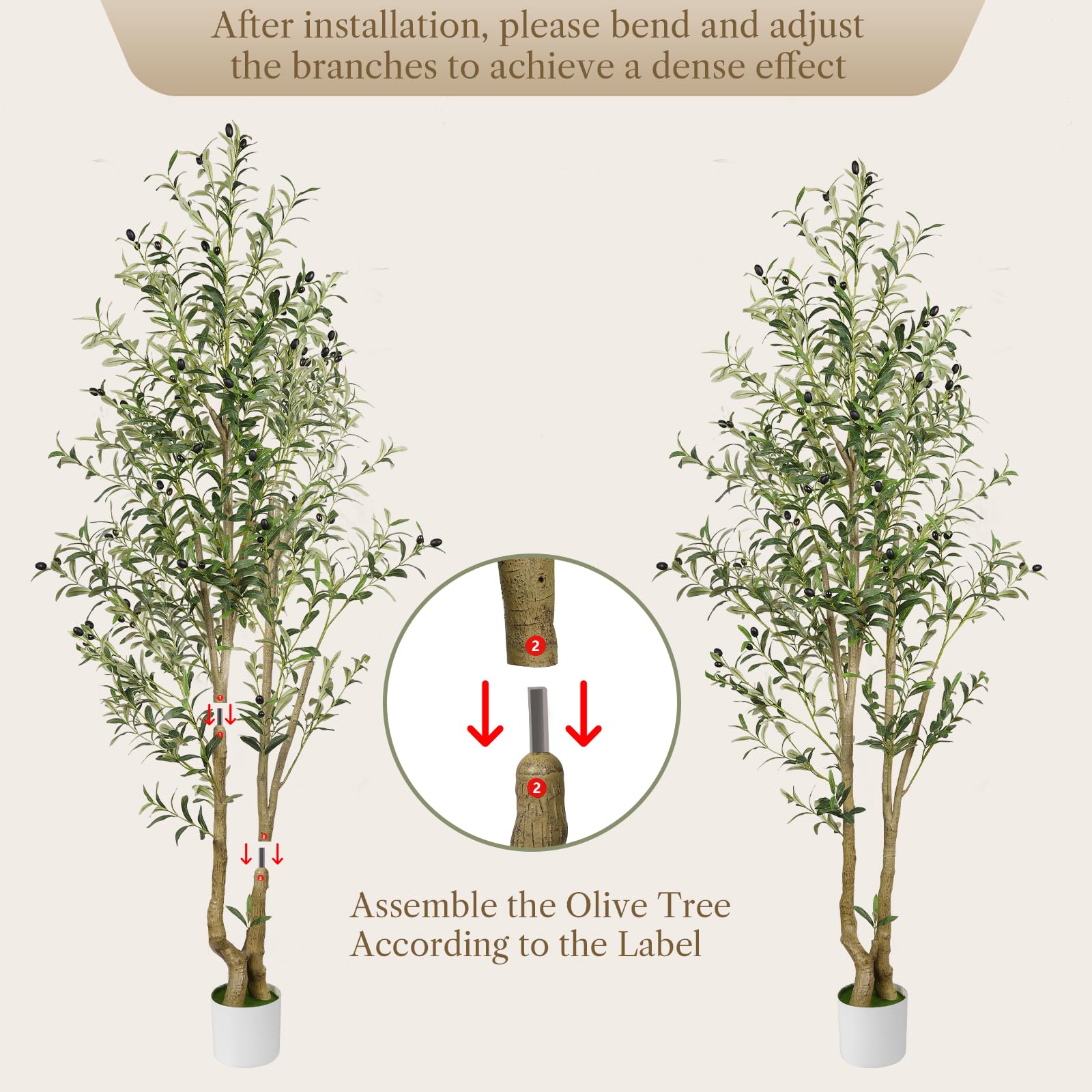 6ft Artificial Olive Tree Lifelike Faux Silk Plant - SHareconn