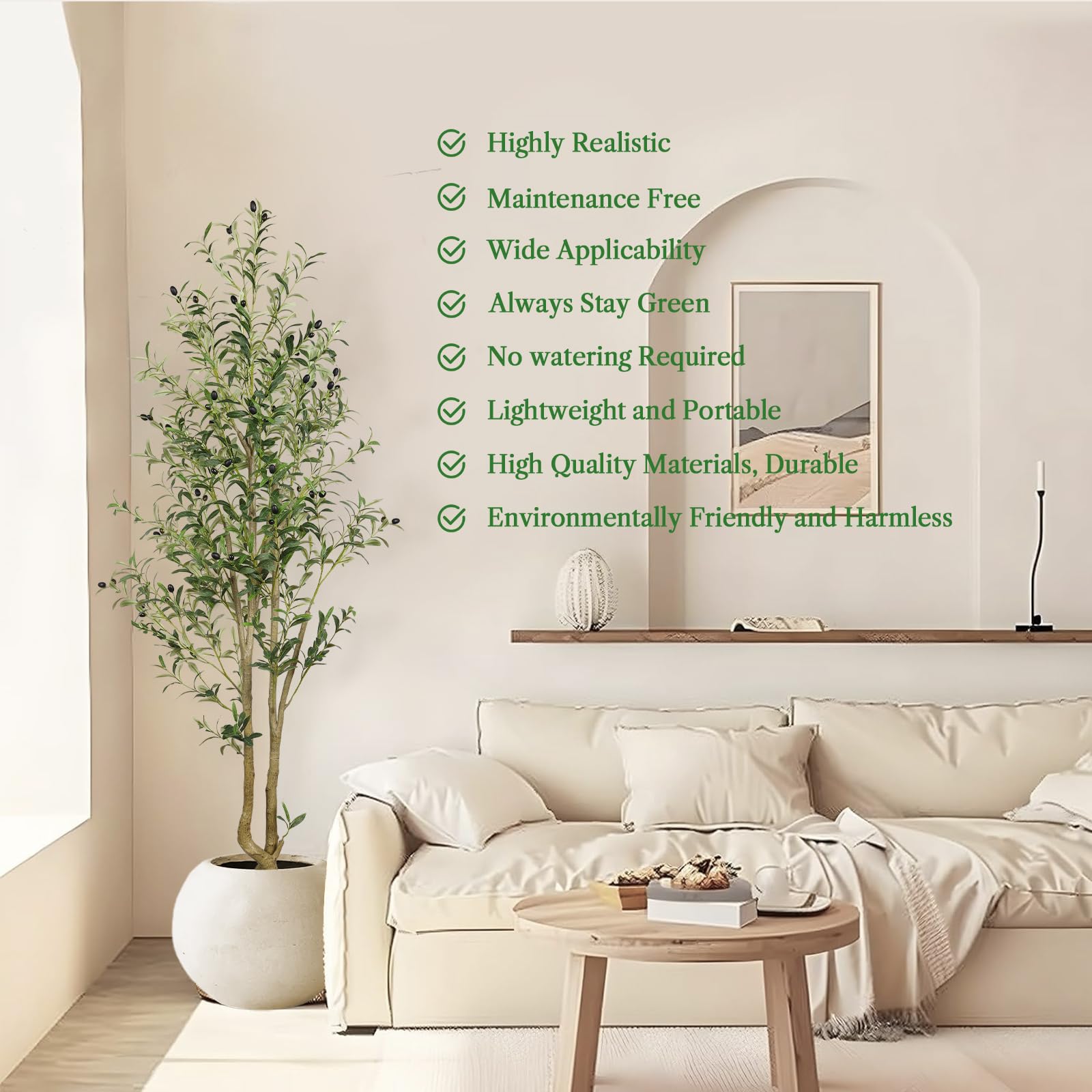 6ft Artificial Olive Tree Lifelike Faux Silk Plant - SHareconn
