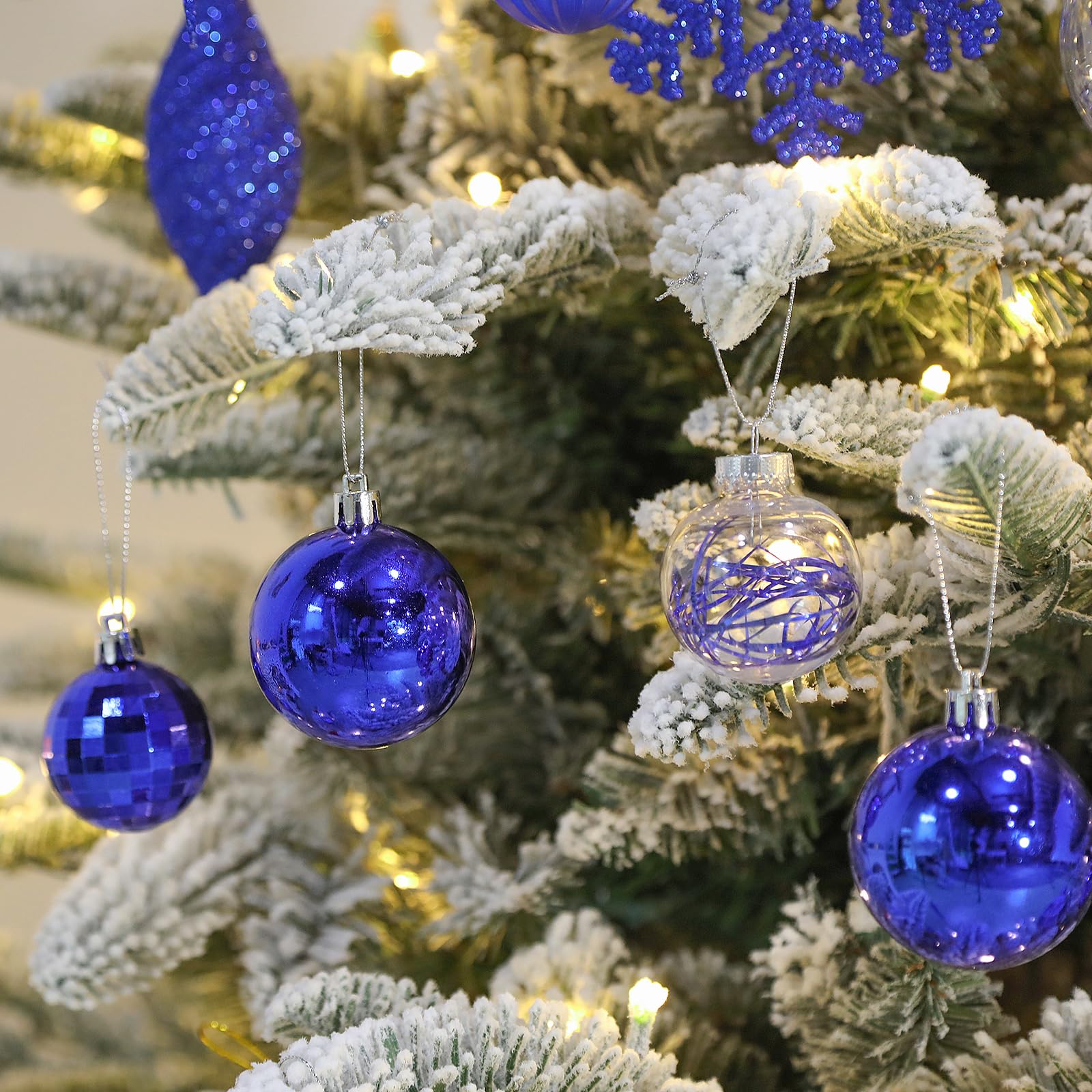 100pcs Blue Christmas Tree Decorations Ornaments Set - SHareconn
