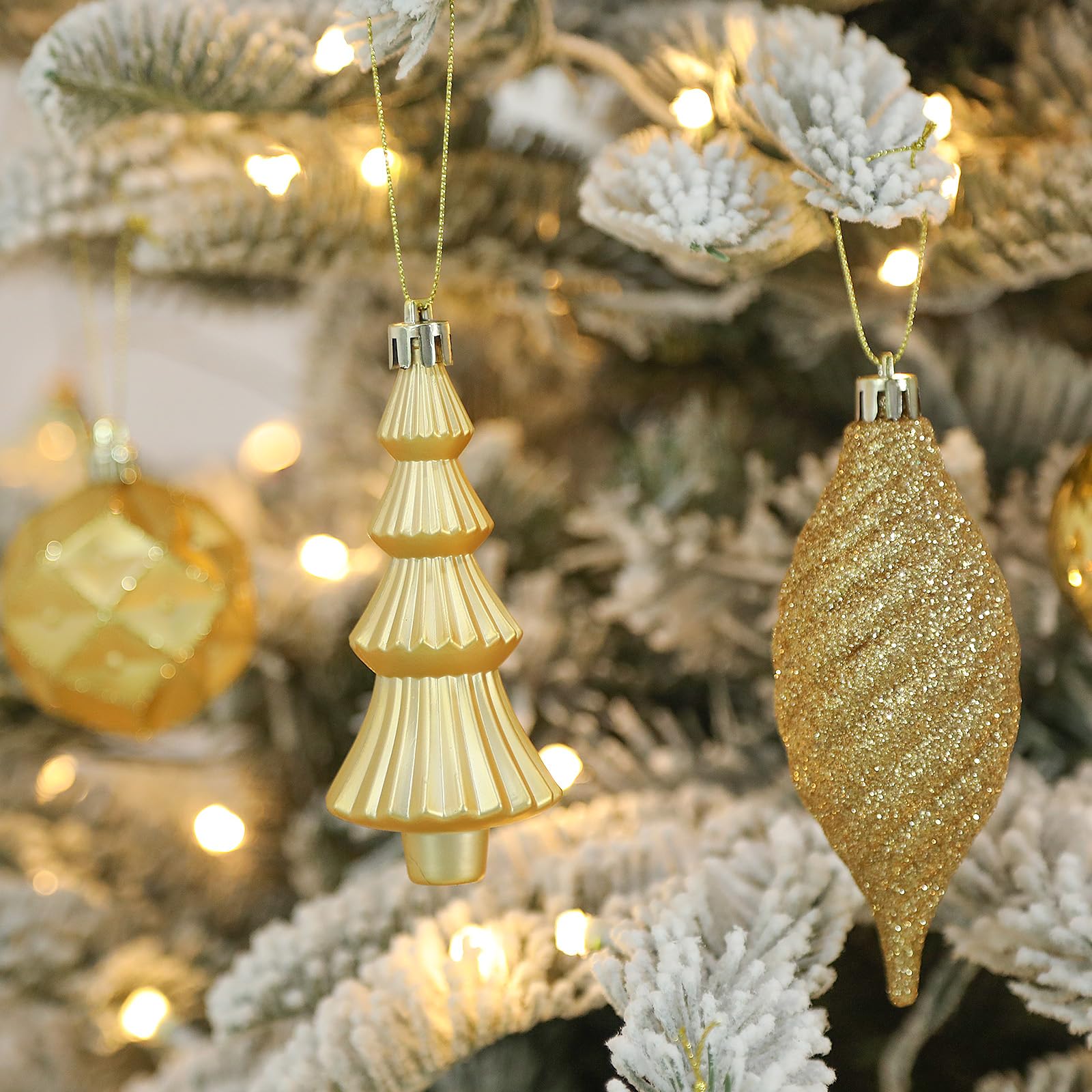 100pcs Gold Christmas Tree Decorations Ornaments Set - SHareconn