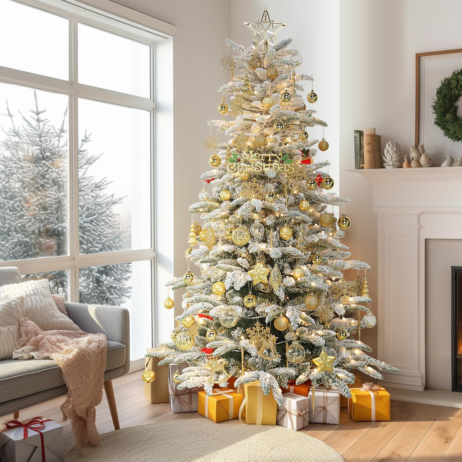 100pcs Gold Christmas Tree Decorations Ornaments Set - SHareconn