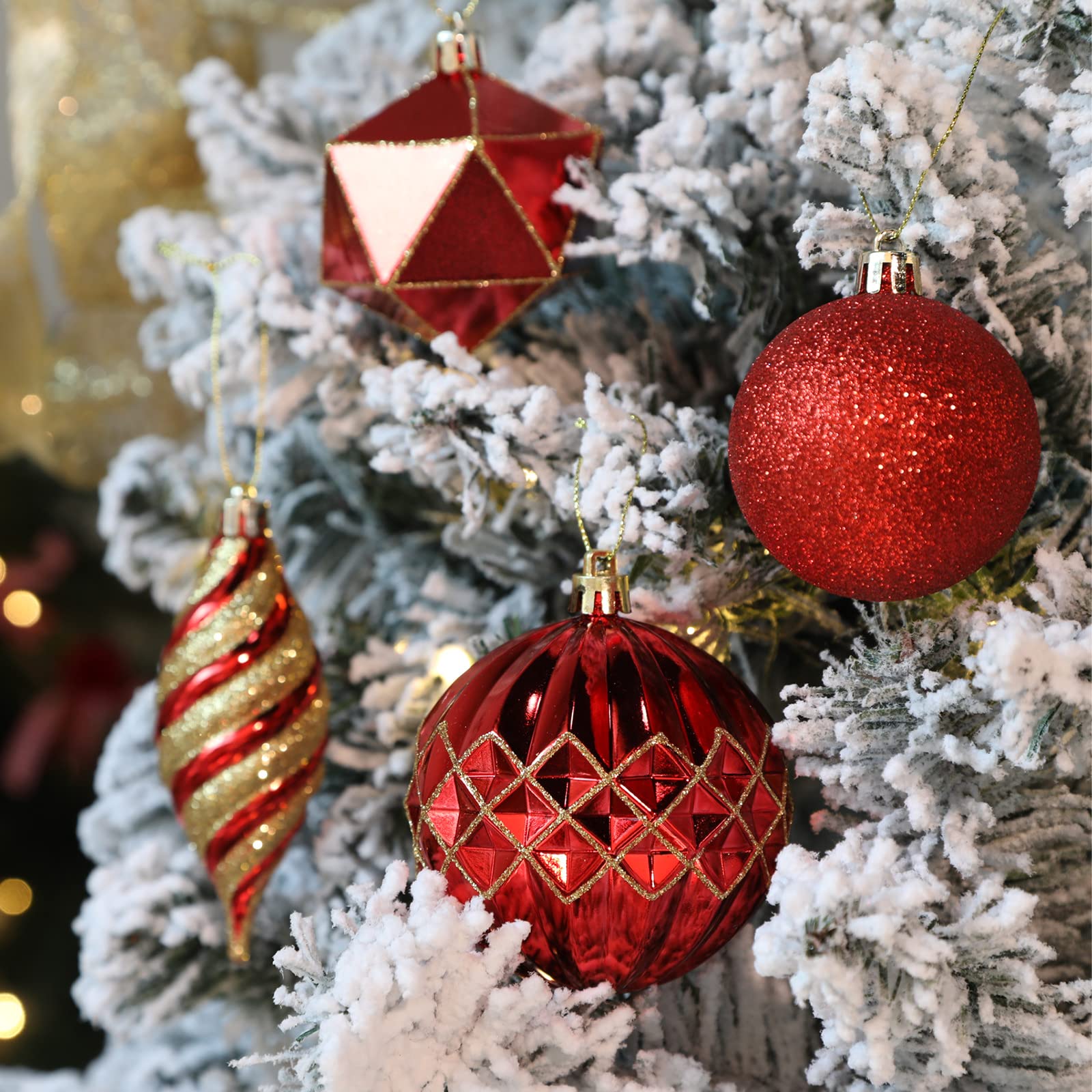 100pcs Red Christmas Tree Decorations Ornaments Set - SHareconn