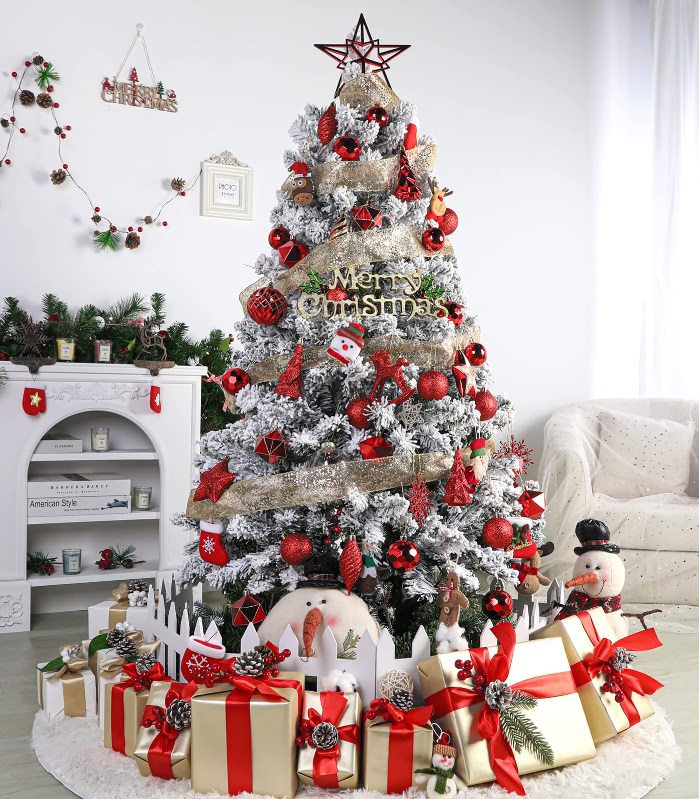 100pcs Red Christmas Tree Decorations Ornaments Set - SHareconn