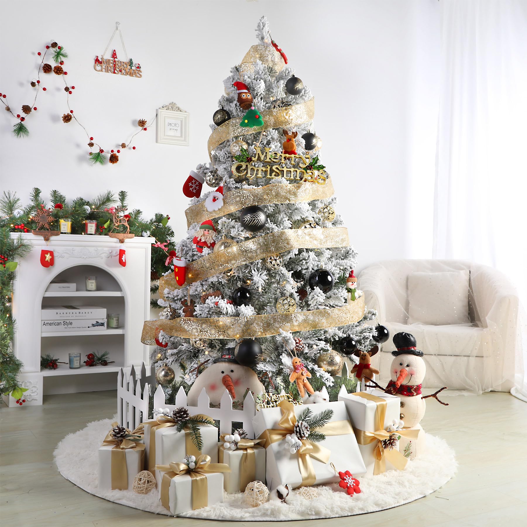 30ct 2.36 Inch Black & Gold Christmas Tree Balls Ornaments - SHareconn