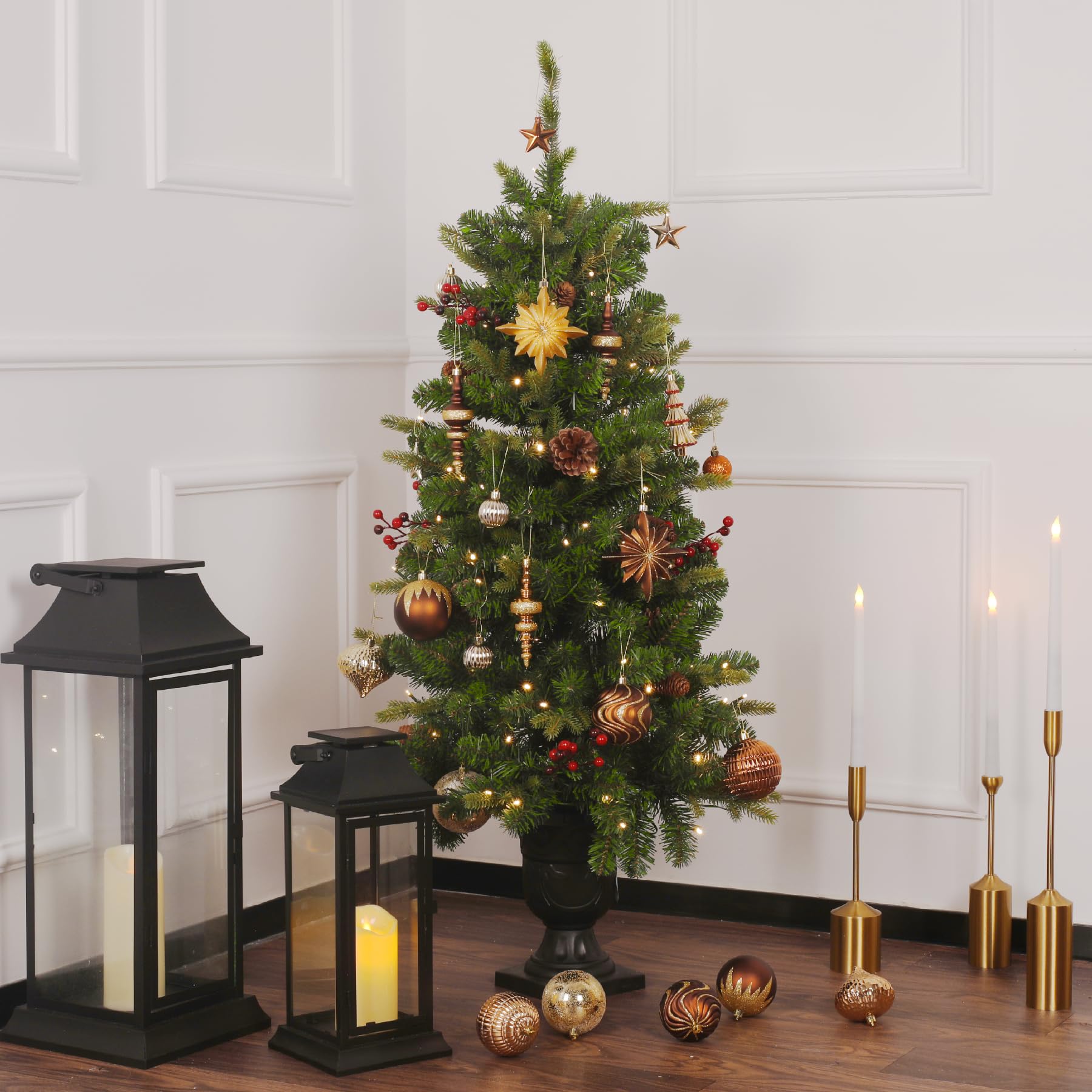 80ct Bronze-Gold Christmas Ball Ornament Set - SHareconn