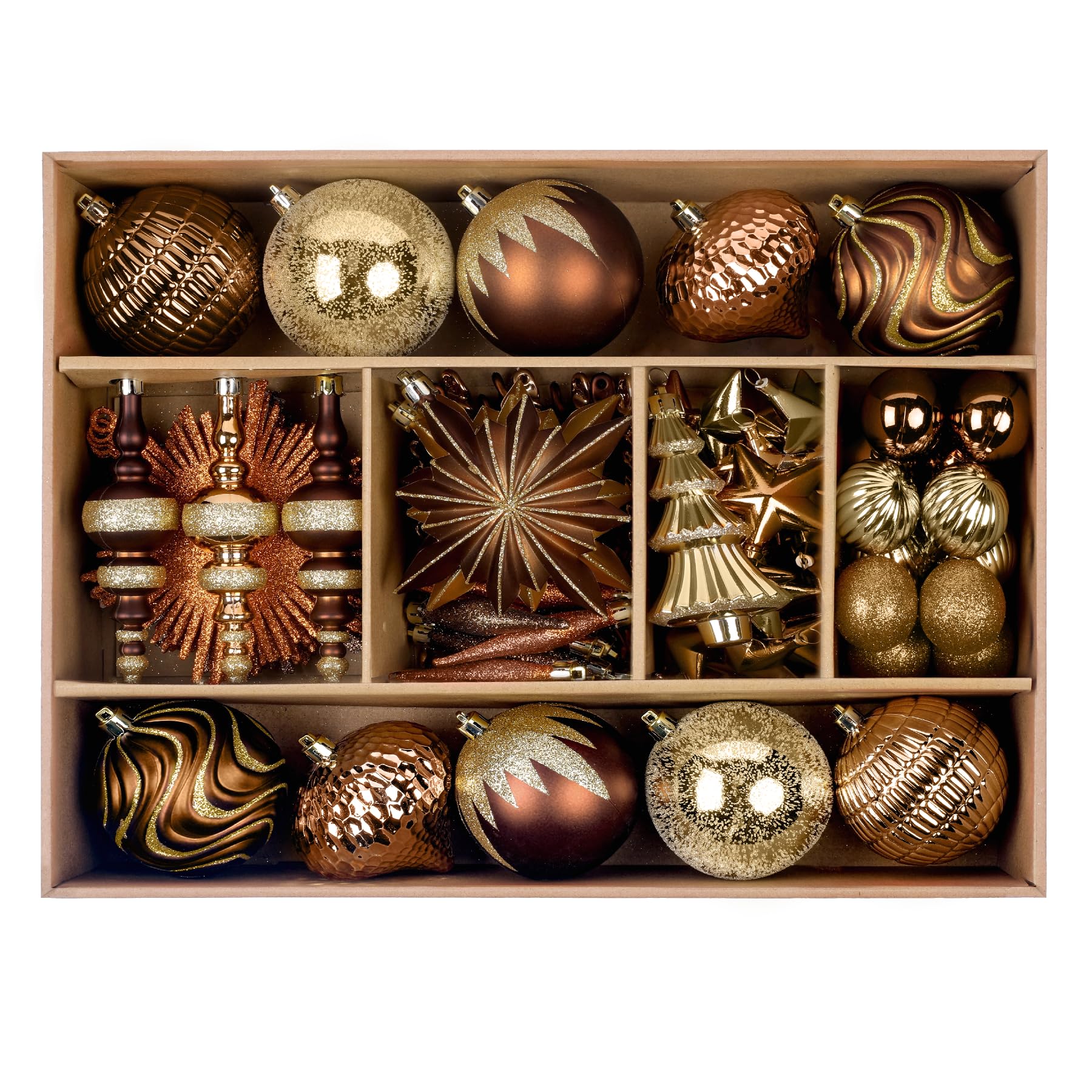 80ct Bronze-Gold Christmas Ball Ornament Set - SHareconn