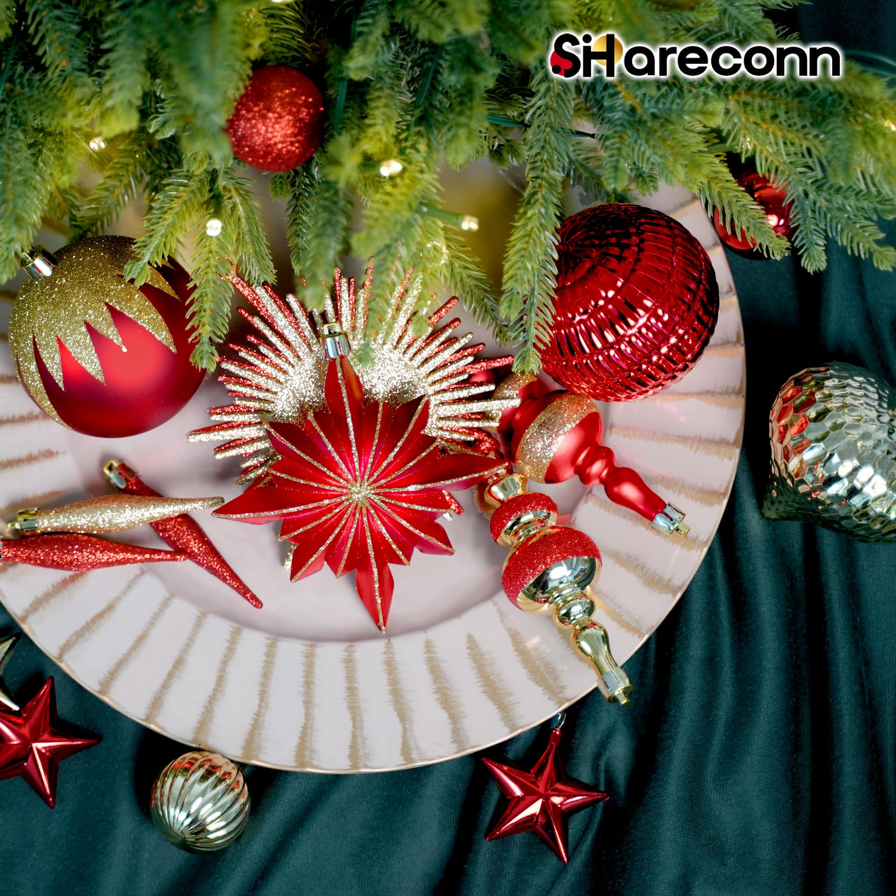 80ct Red and Gold Christmas Ball Ornaments - SHareconn