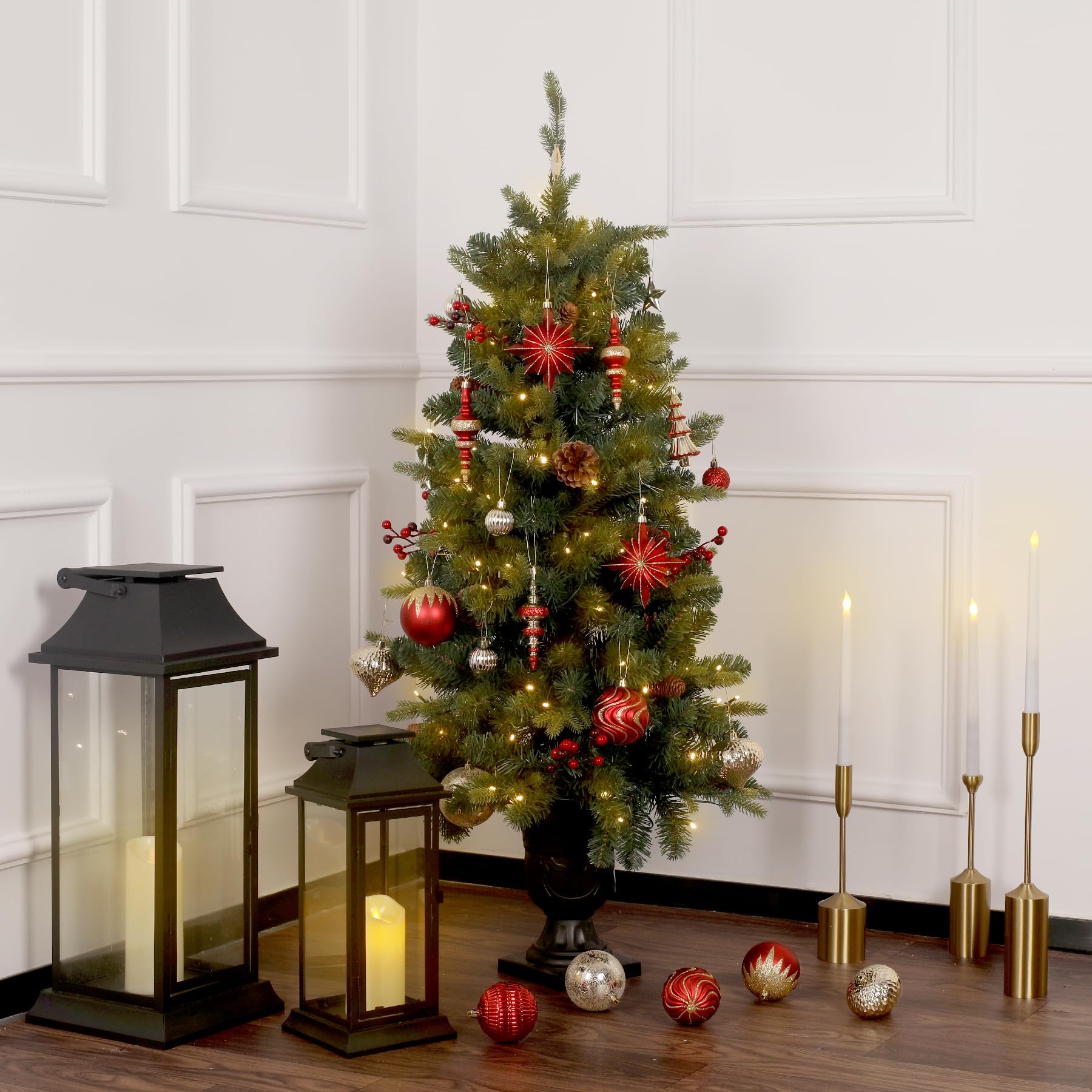 80ct Red and Gold Christmas Ball Ornaments - SHareconn