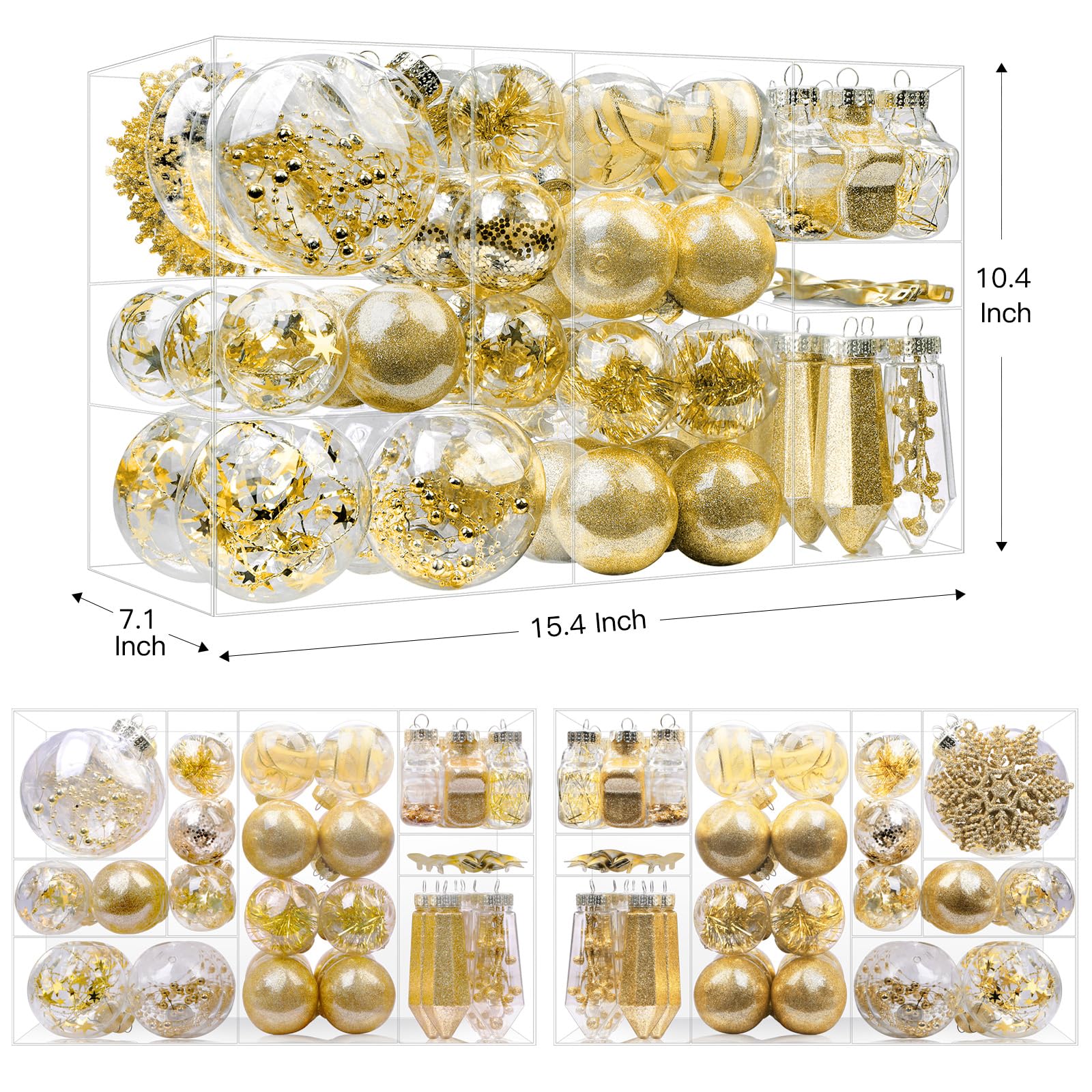 86PCS Glod Christmas Balls Ornaments Set - SHareconn