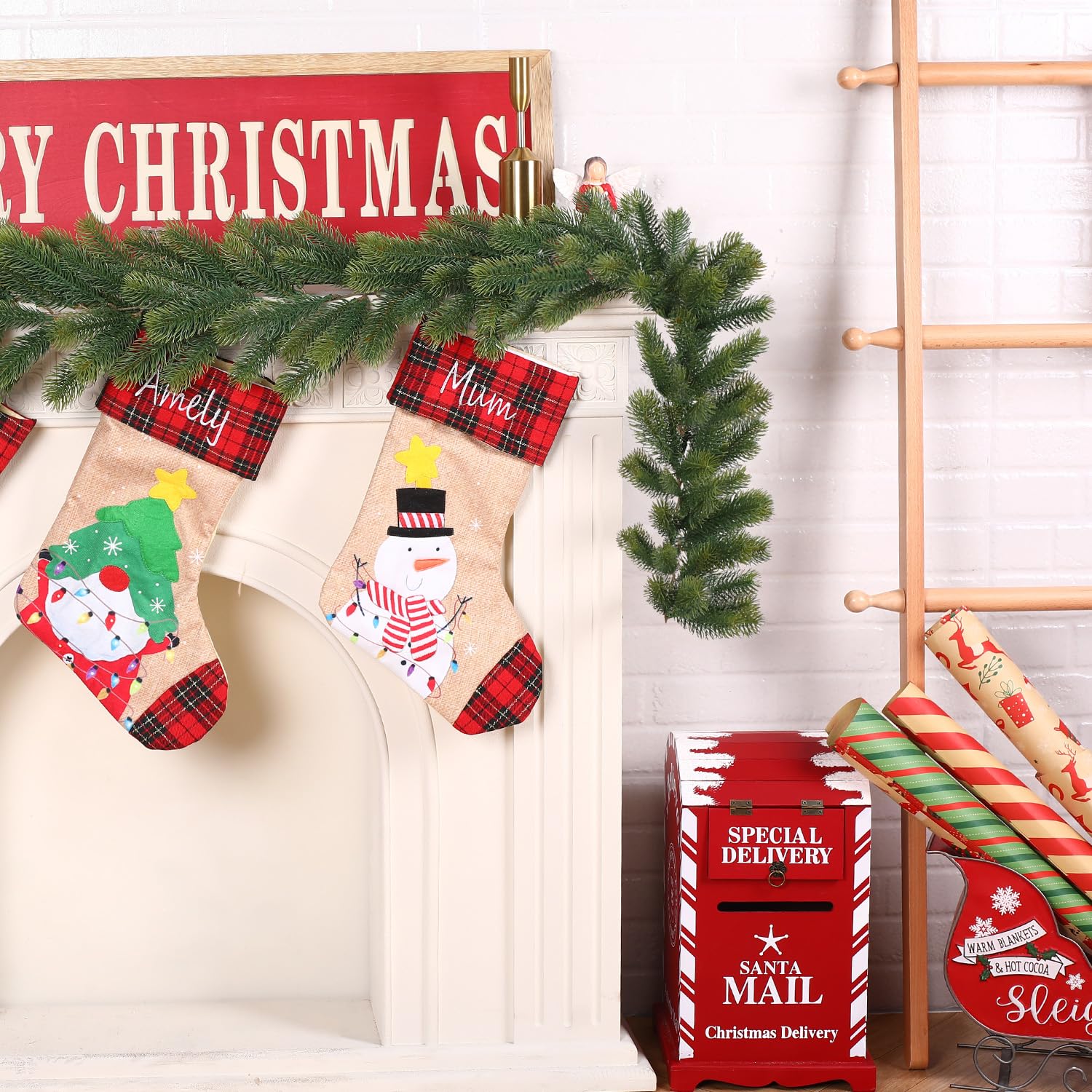 6FT(180 cm) Artificial Christmas Greenery Garland,Real Touch Stereo Pine Garland - SHareconn