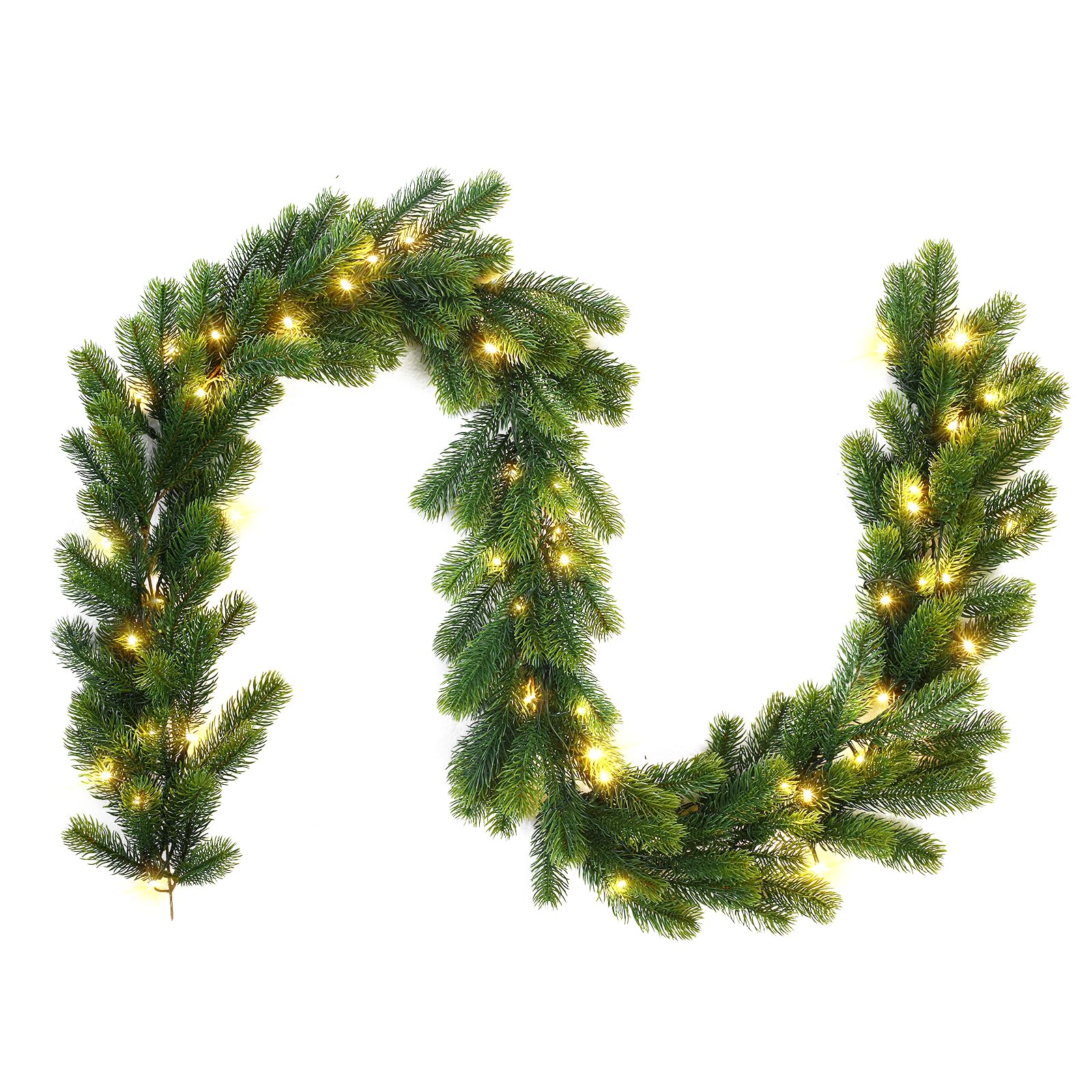 6ft Pre-Lit Multi-Color Lights Artificial Lighted Norfolk Pine Christmas Garlands - SHareconn