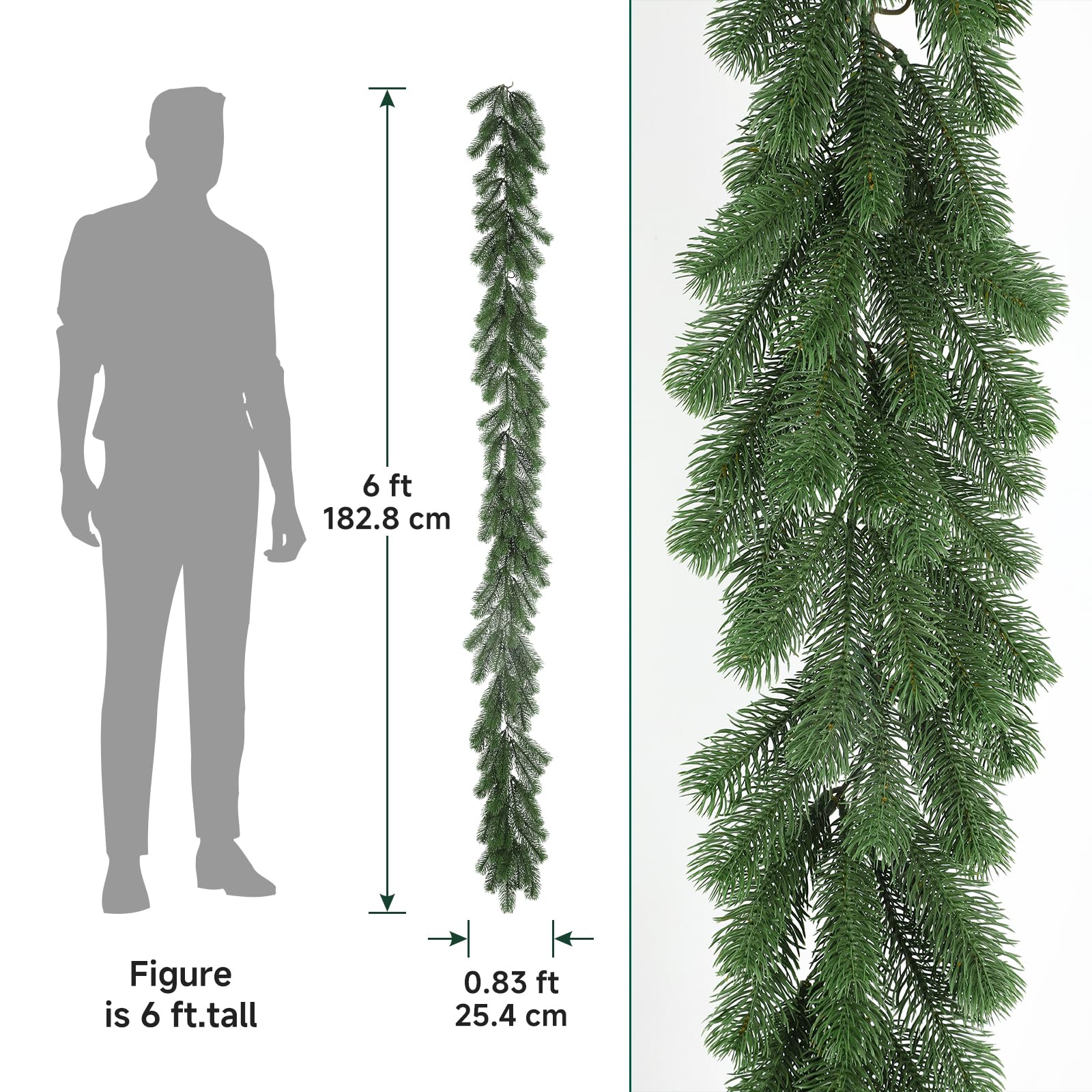 6ft Pre-Lit Multi-Color Lights Green Artificial Christmas Garlands - SHareconn