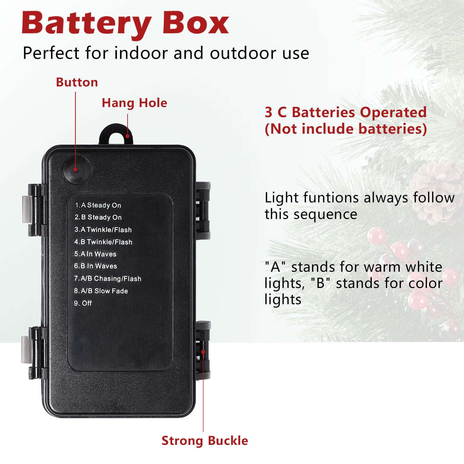 9FT Color Changing Prelit Lights Artificial Christmas Garland with Timer by Remote Control - SHareconn